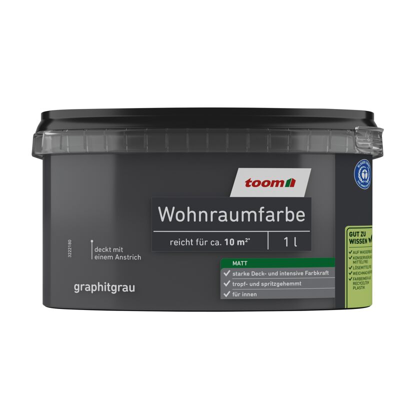Wohnraumfarbe graphit matt 1 l