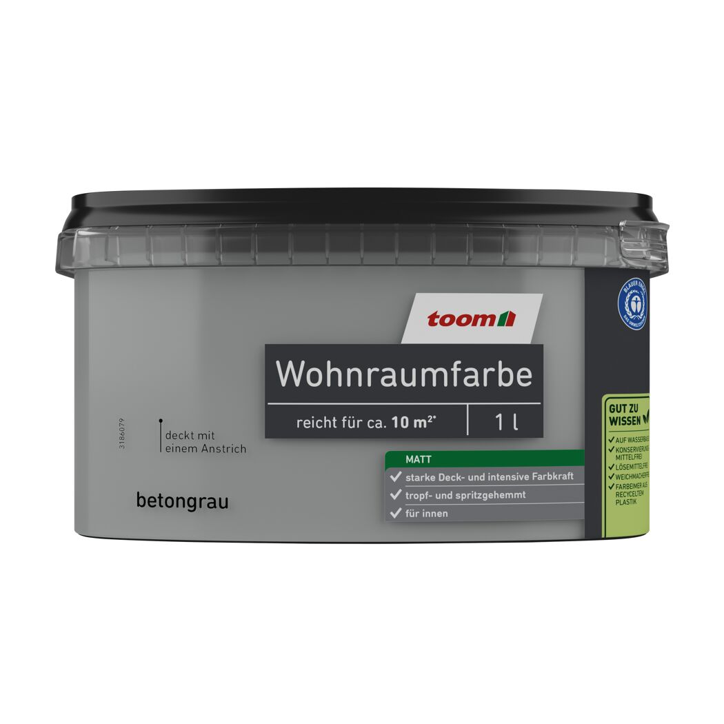 Wohnraumfarbe betongrau matt 1 l