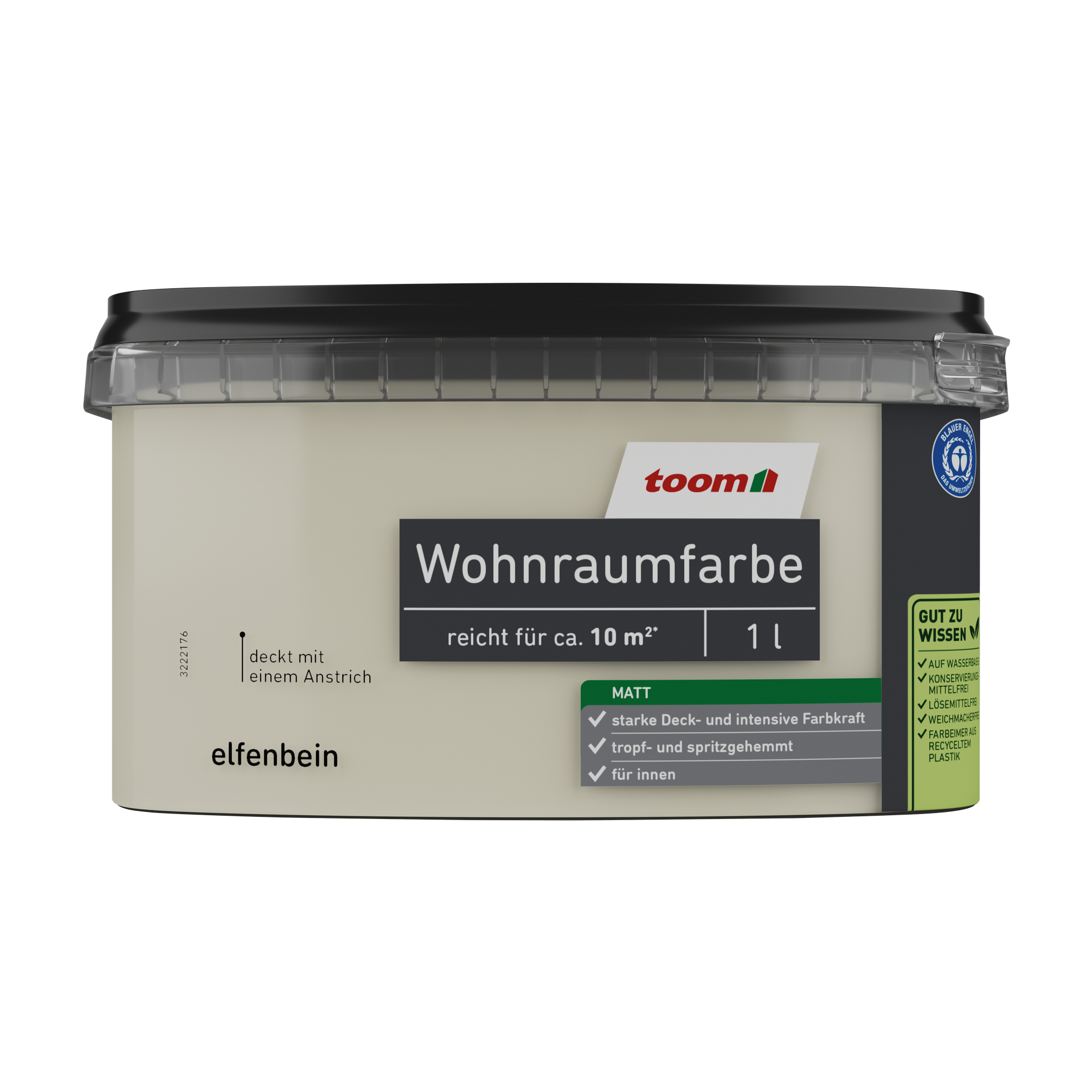 Wohnraumfarbe elfenbein matt 1 l