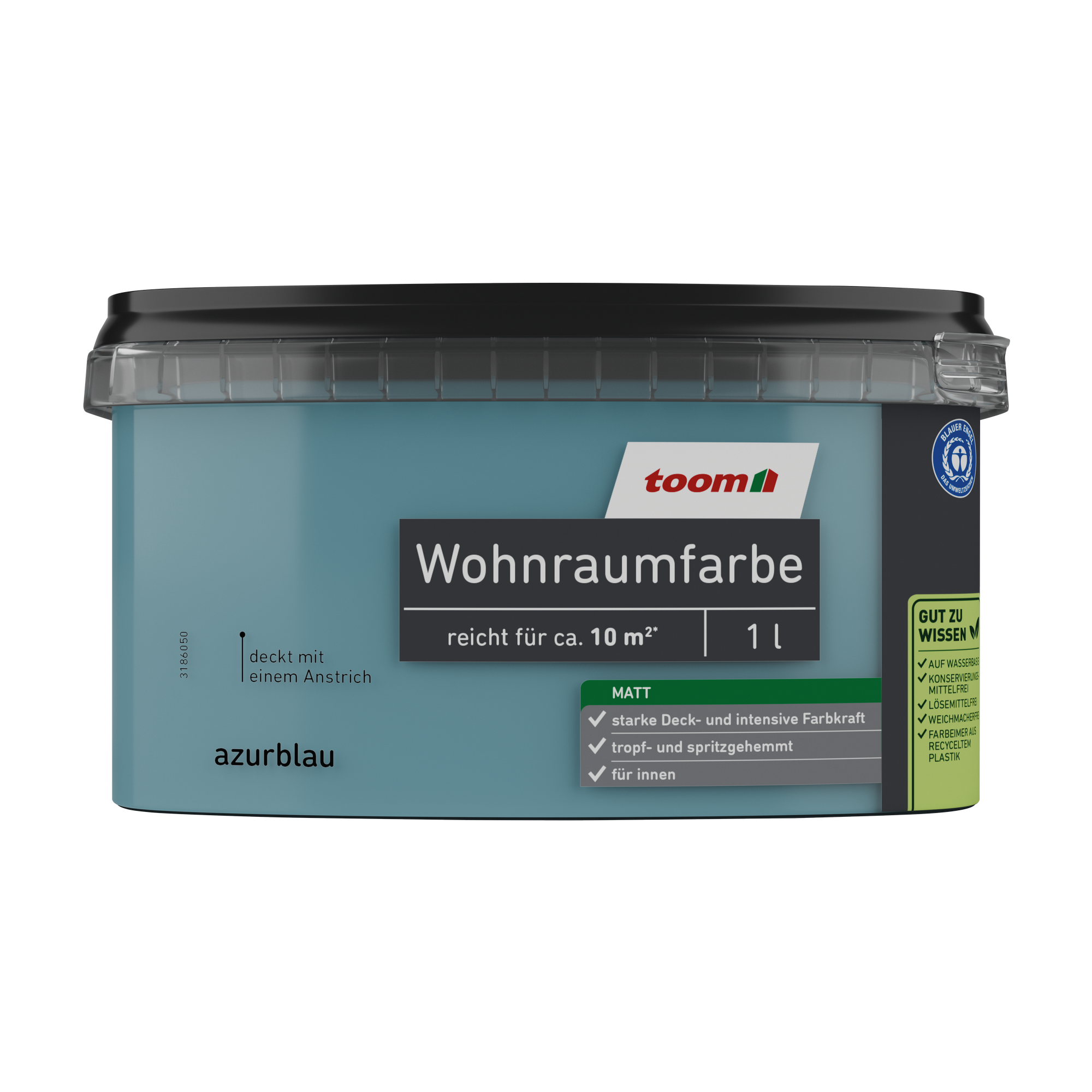 Wohnraumfarbe azurblau matt 1 l