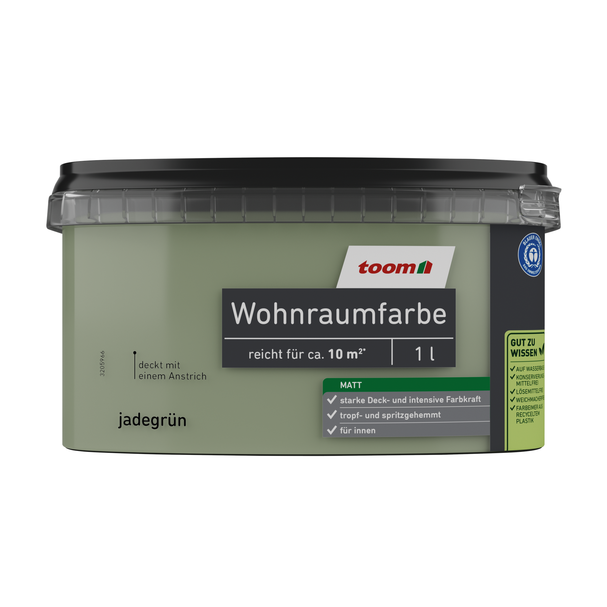 Wohnraumfarbe jadegrün matt 1 l