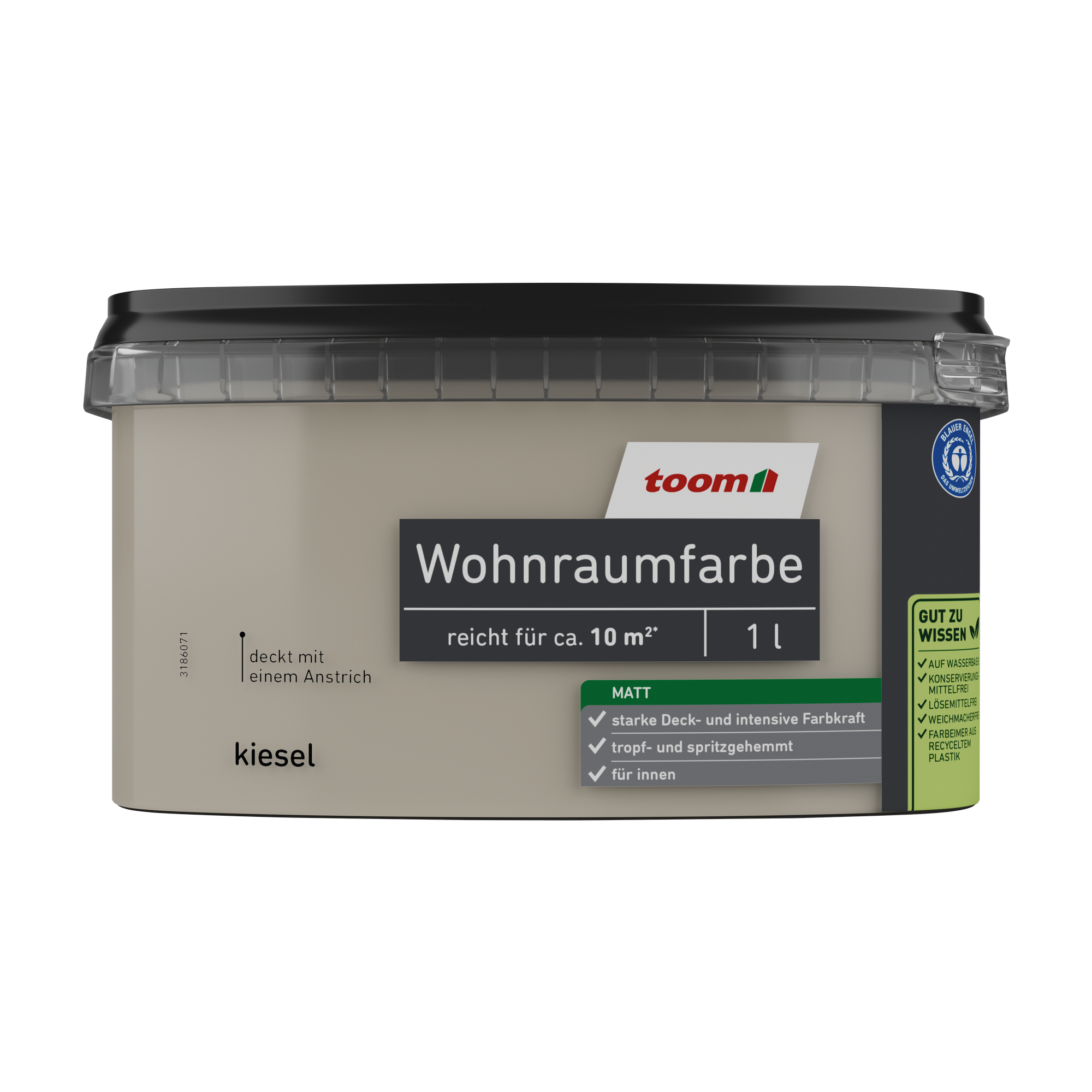 Wohnraumfarbe kieselgrau matt 1 l