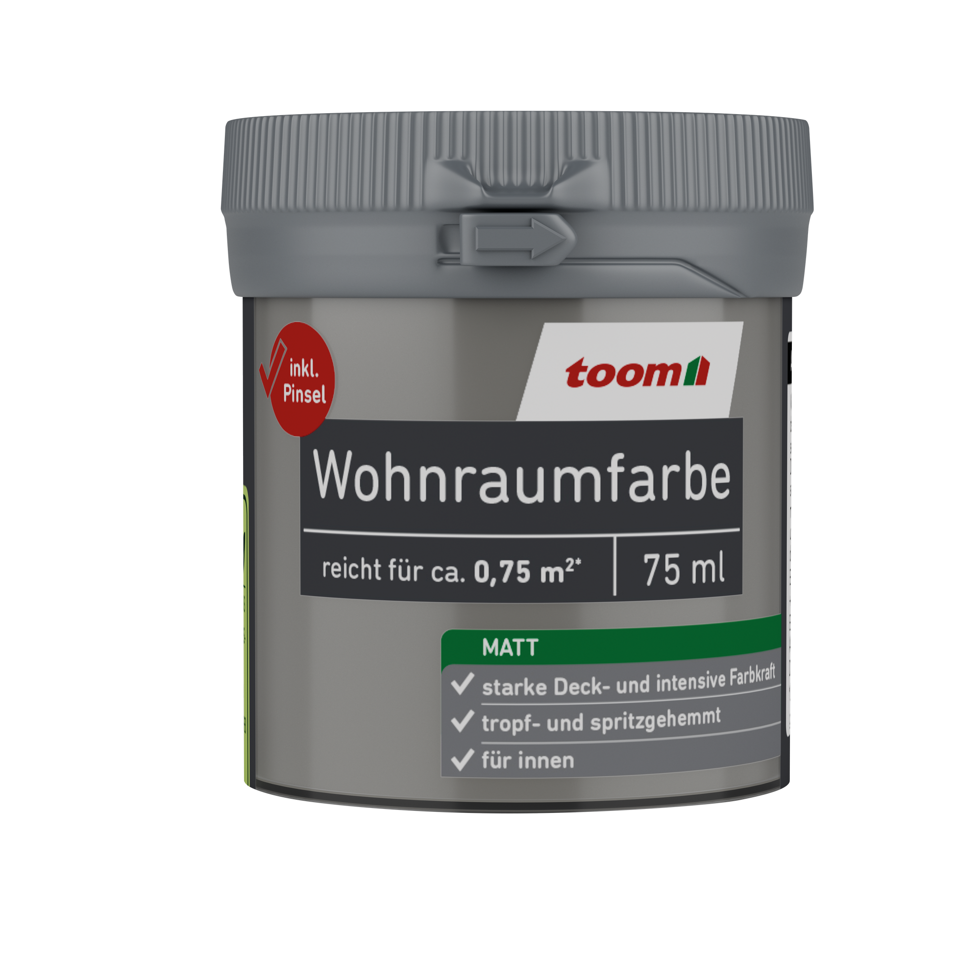 Wohnraumfarbe steingrau matt 75 ml