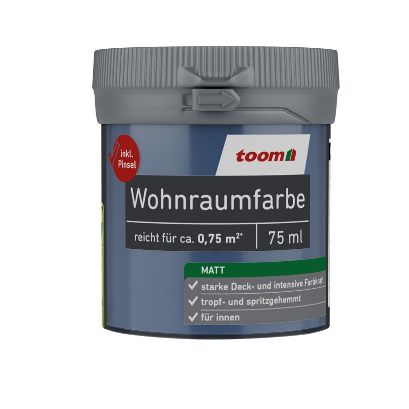 Wohnraumfarbe aquablau matt 75 ml