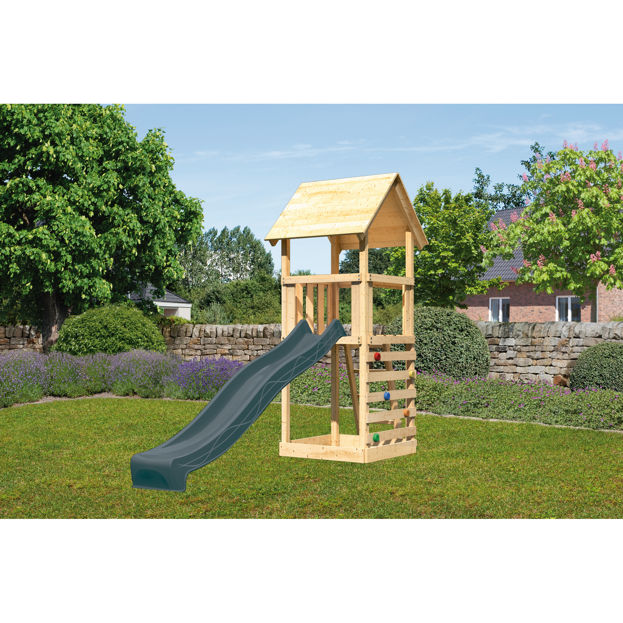 Kinderspielturm 'Lotti' nordische Fichte naturbelassen 107 x 291 x 107 cm