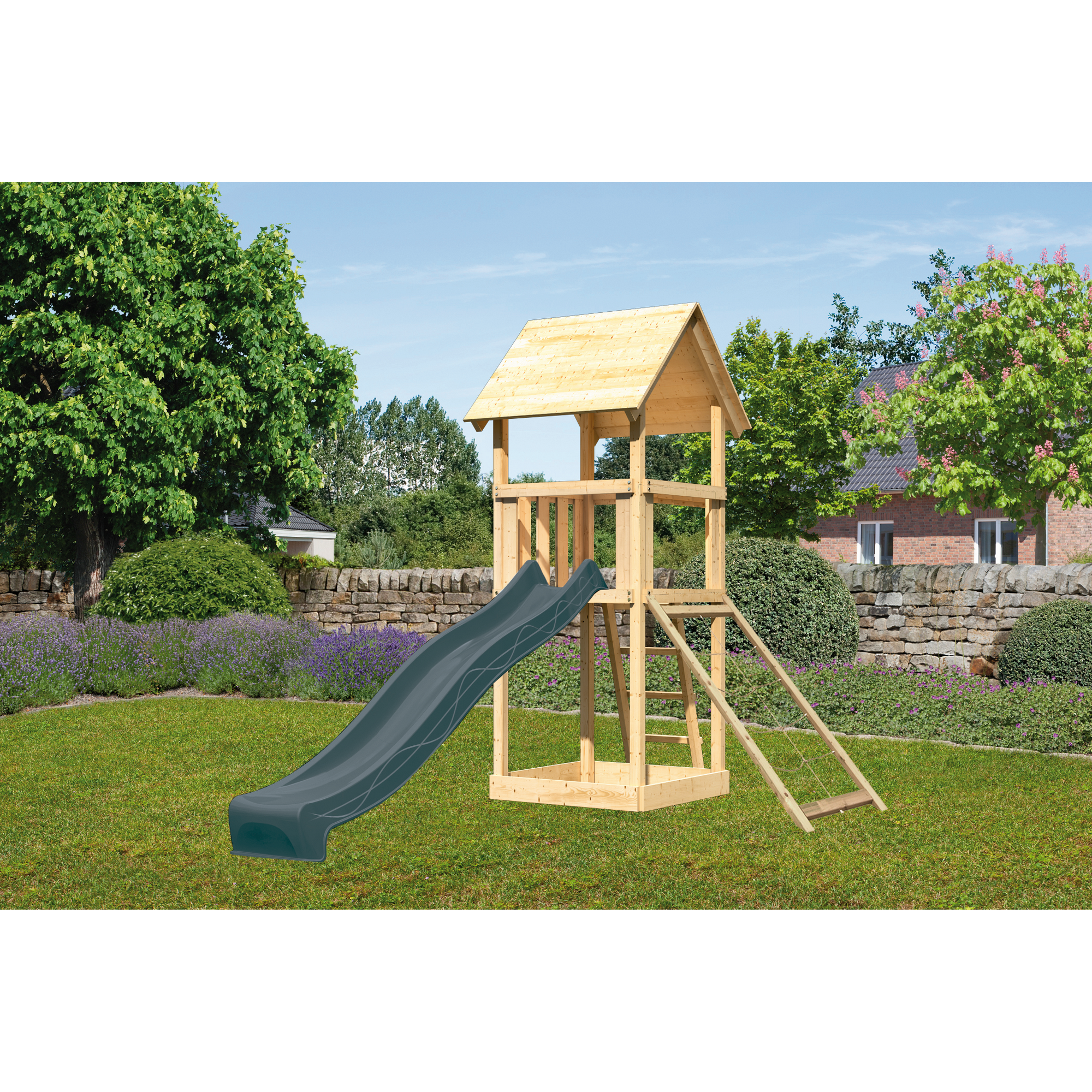 Kinderspielturm 'Lotti' nordische Fichte naturbelassen 107 x 291 x 107 cm