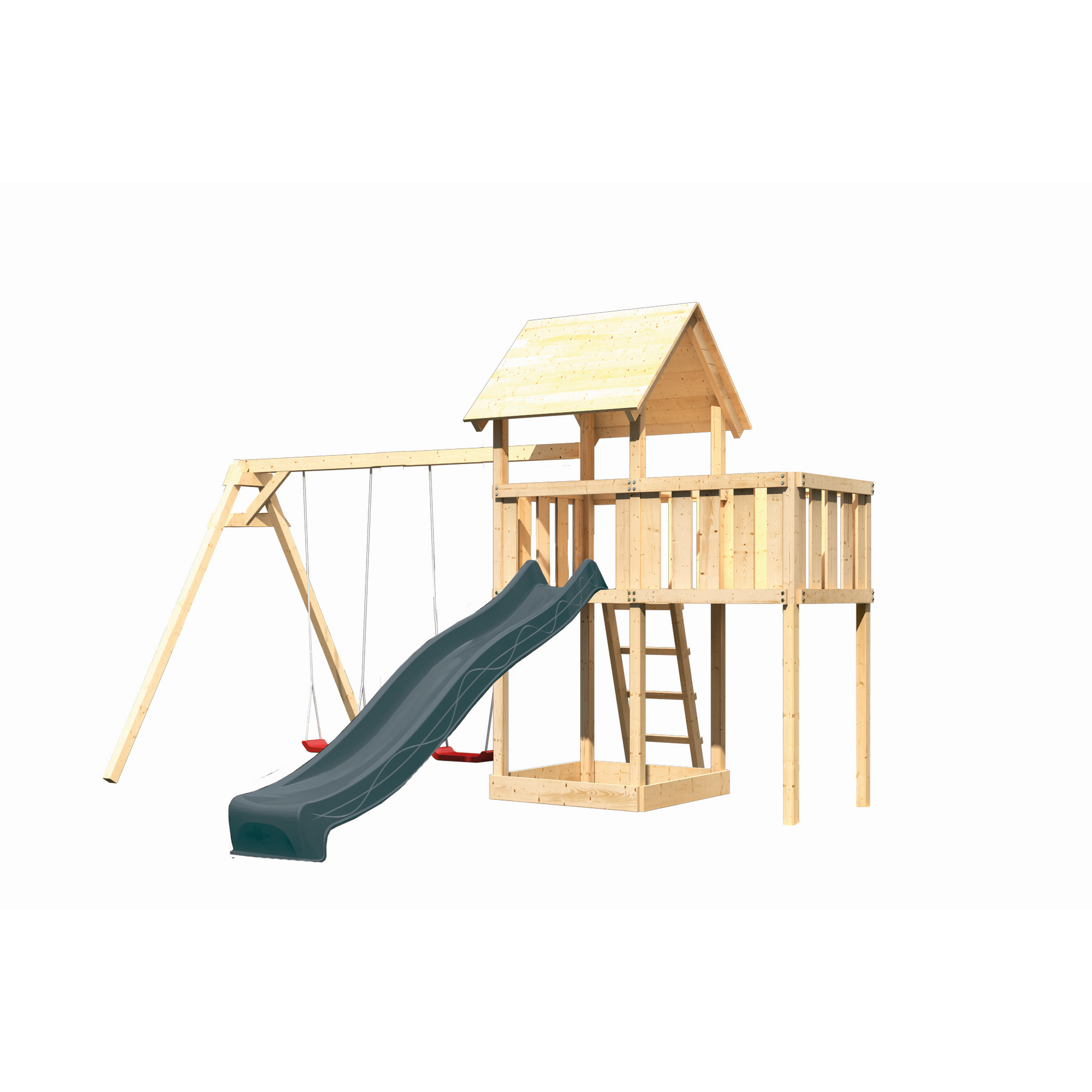 Kinderspielturm 'Lotti' nordische Fichte naturbelassen 107 x 291 x 107 cm