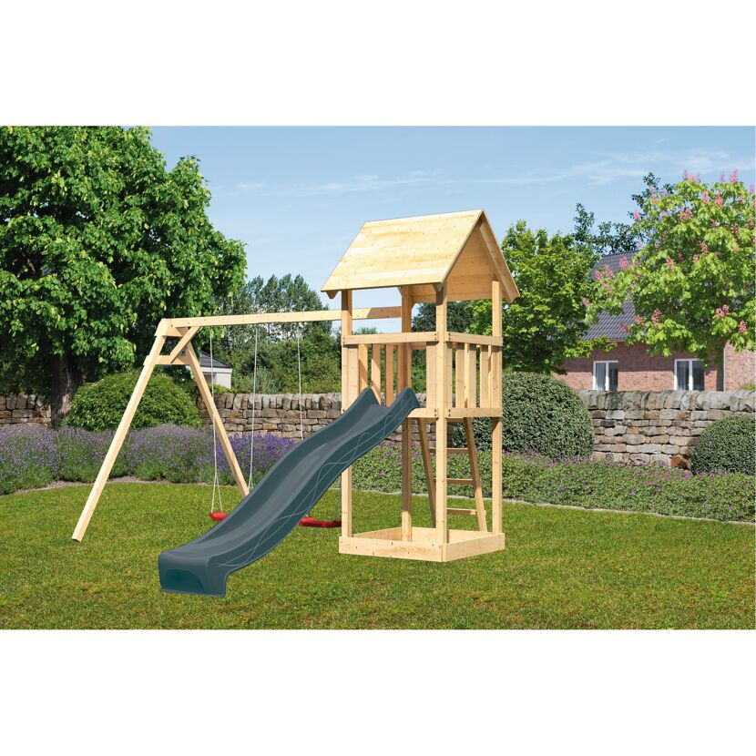 Kinderspielturm 'Lotti' nordische Fichte naturbelassen 107 x 291 x 107 cm