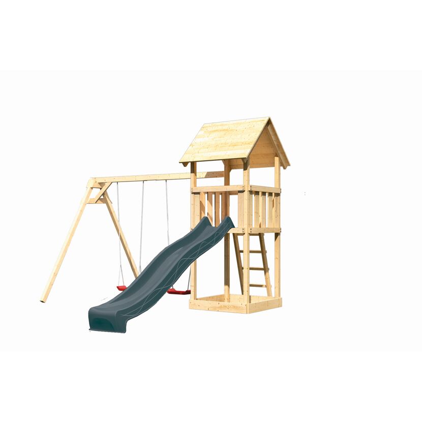 Kinderspielturm 'Lotti' nordische Fichte naturbelassen 107 x 291 x 107 cm