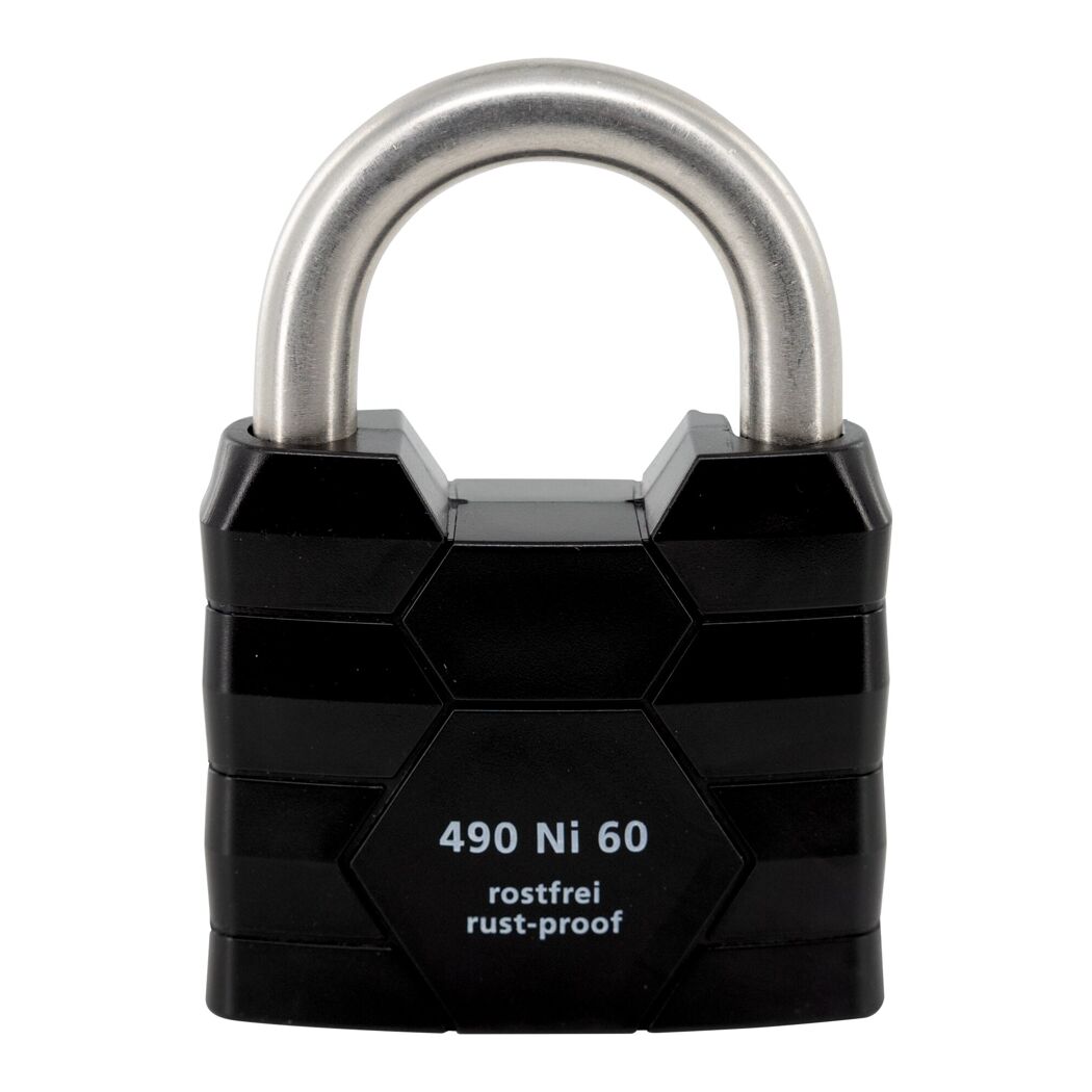 Zylinder-Vorhängeschloss '490 Ni 60 SB' schwarz 6,4 cm