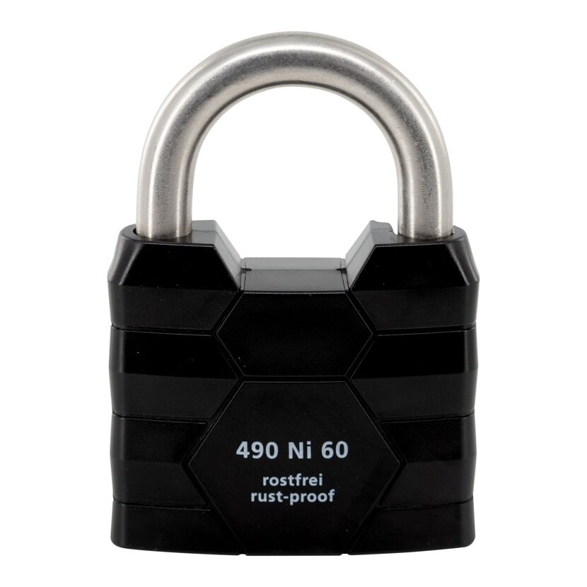 Zylinder-Vorhängeschloss '490 Ni 60 SB' schwarz 6,4 cm