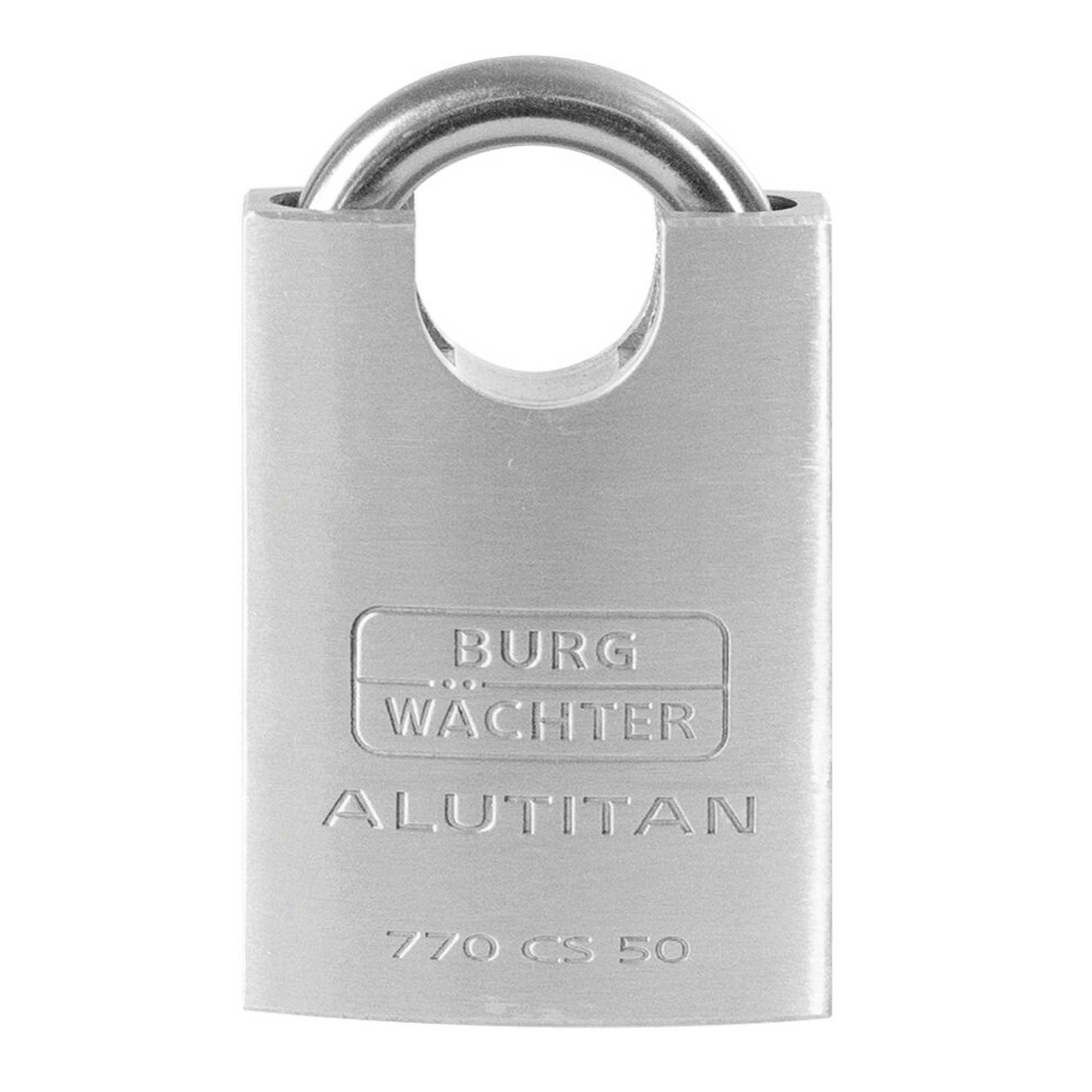 Zylinder-Vorhangschloss 'Alutitan 770 CS 50 SB' aluminiumfarben 5cm