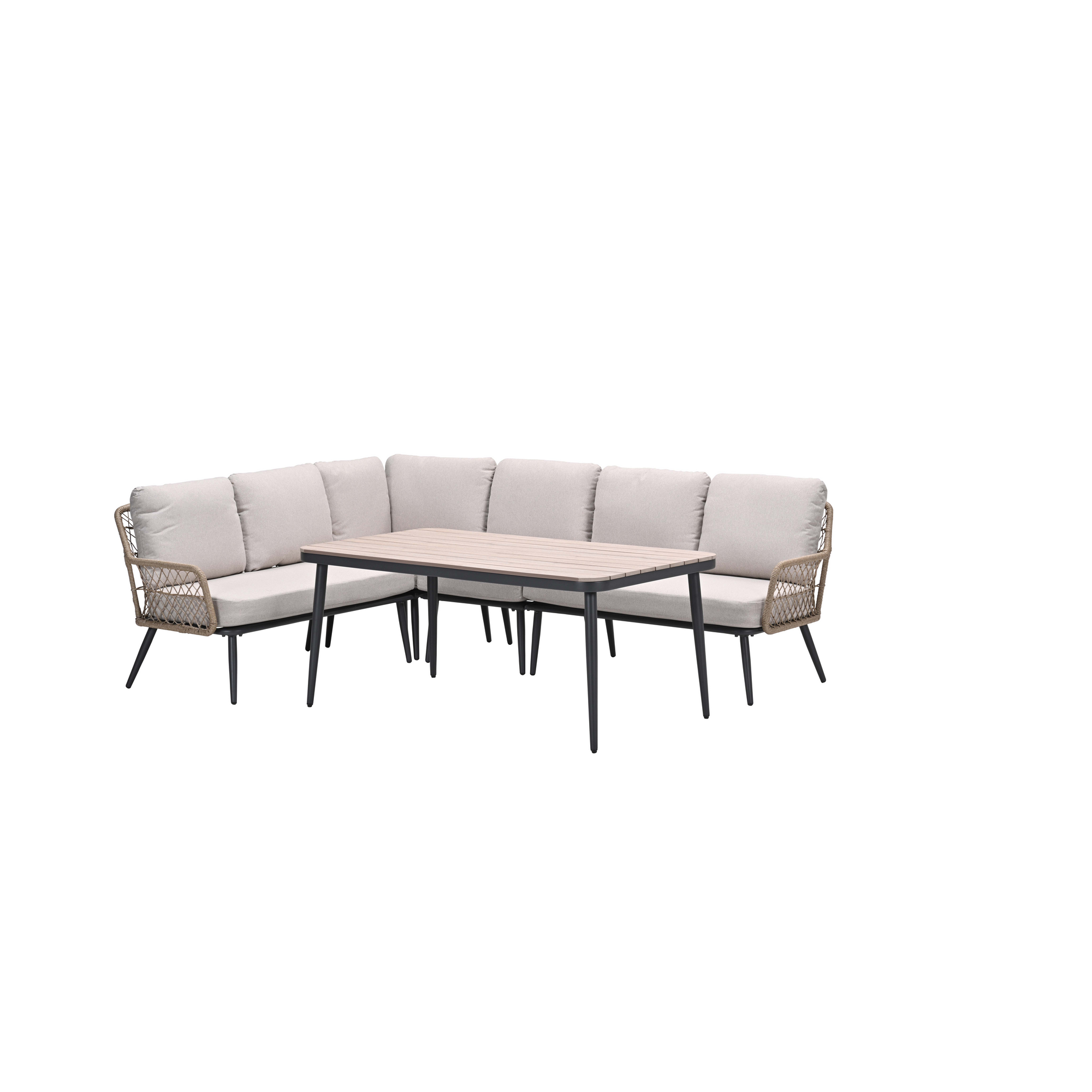 Loungemöbelset 'Allasio' Aluminium sand/grau 5-teilig