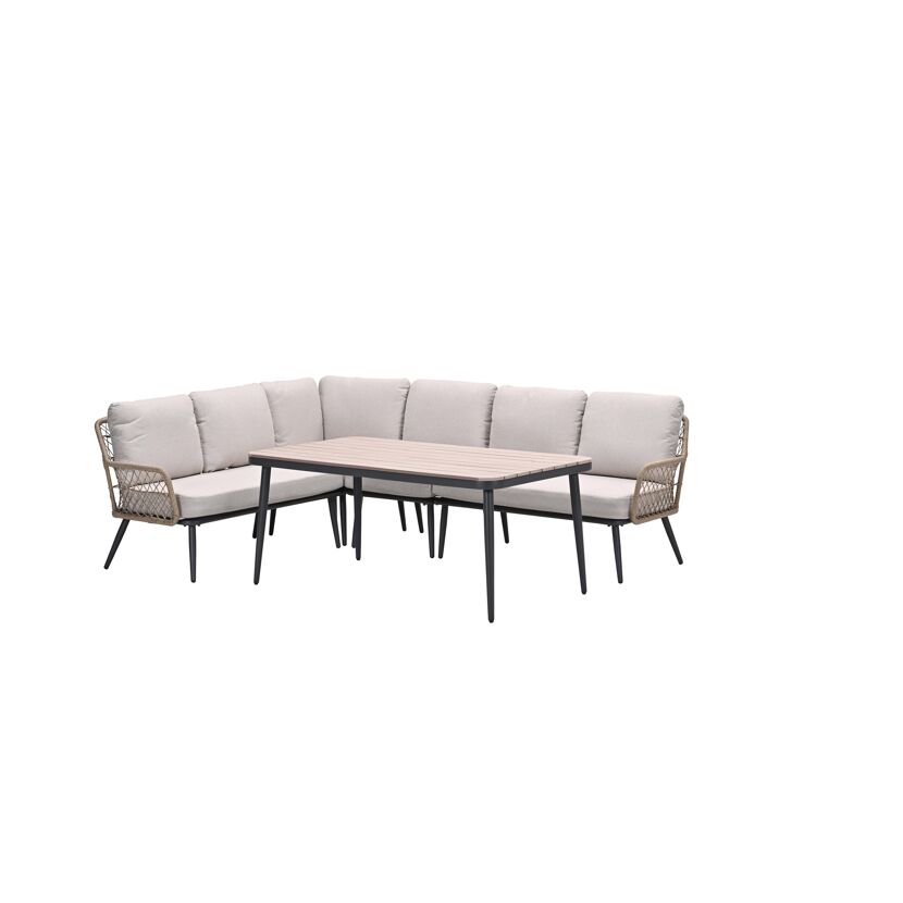 Loungemöbelset 'Allasio' Aluminium sand/grau 5-teilig