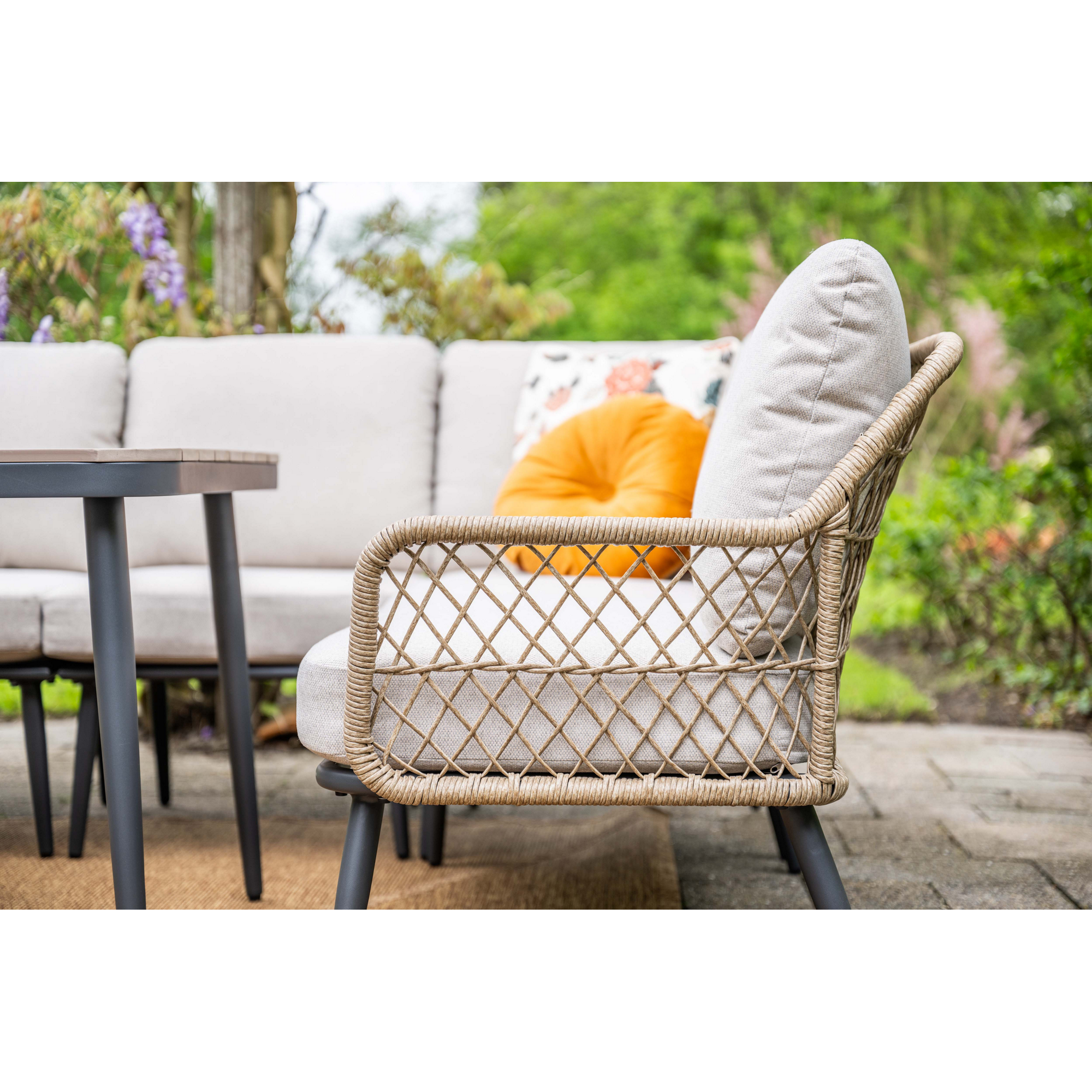 Loungemöbelset 'Allasio' Aluminium sand/grau 5-teilig