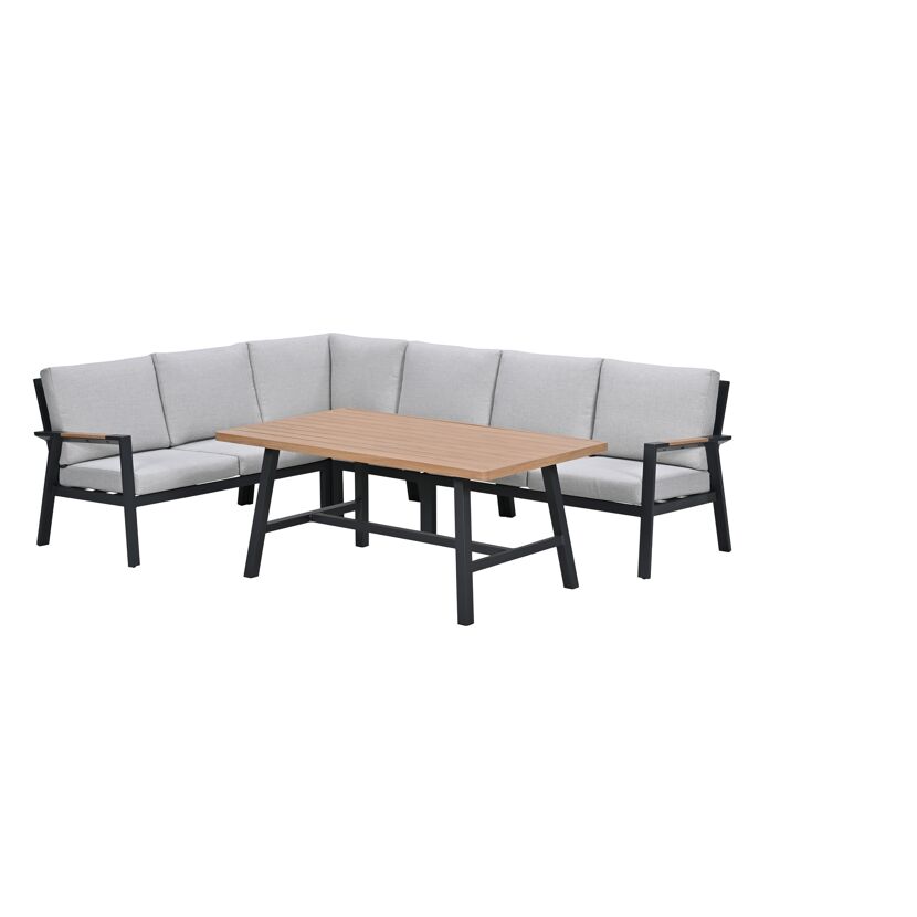 Loungemöbelset 'Elati' Aluminium hellgrau 5-teilig