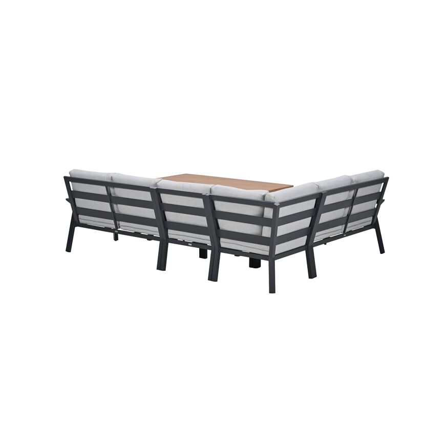 Loungemöbelset 'Elati' Aluminium hellgrau 5-teilig