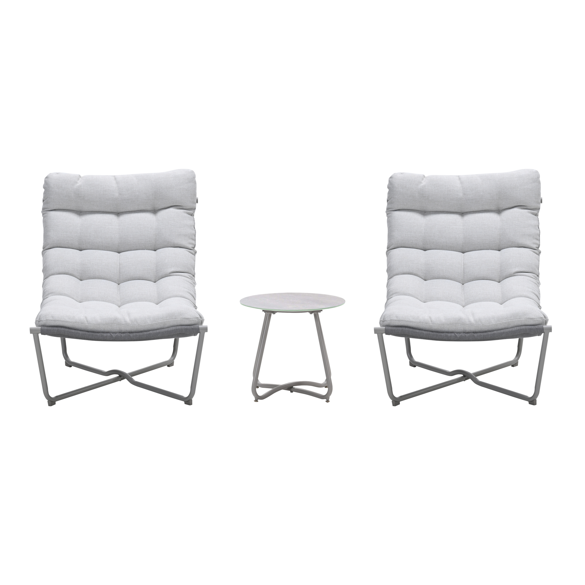 Balkonmöbelset 'Danzig' Stahl hellgrau 3-teilig
