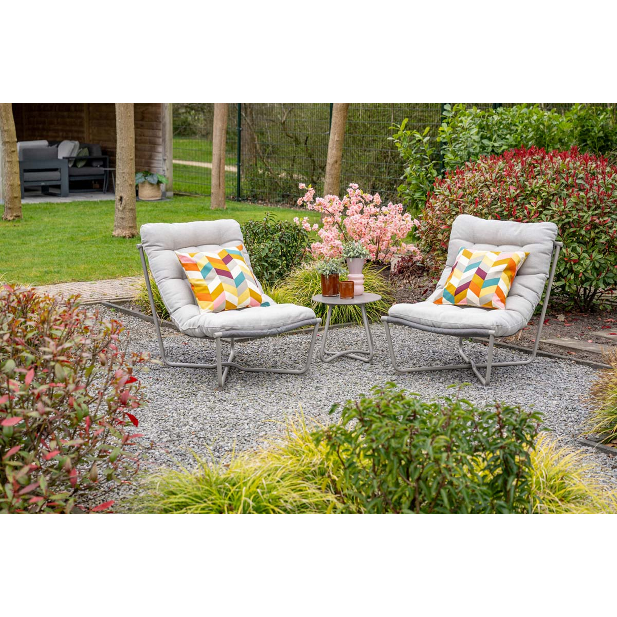 Balkonmöbelset 'Danzig' Stahl hellgrau 3-teilig