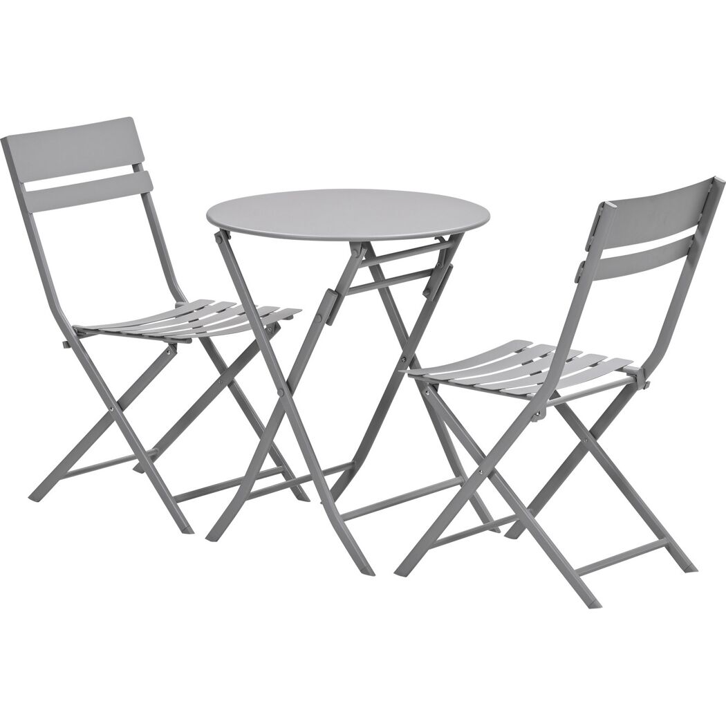Balkonmöbelset 'Alfa' Aluminium taupe 3-teilig