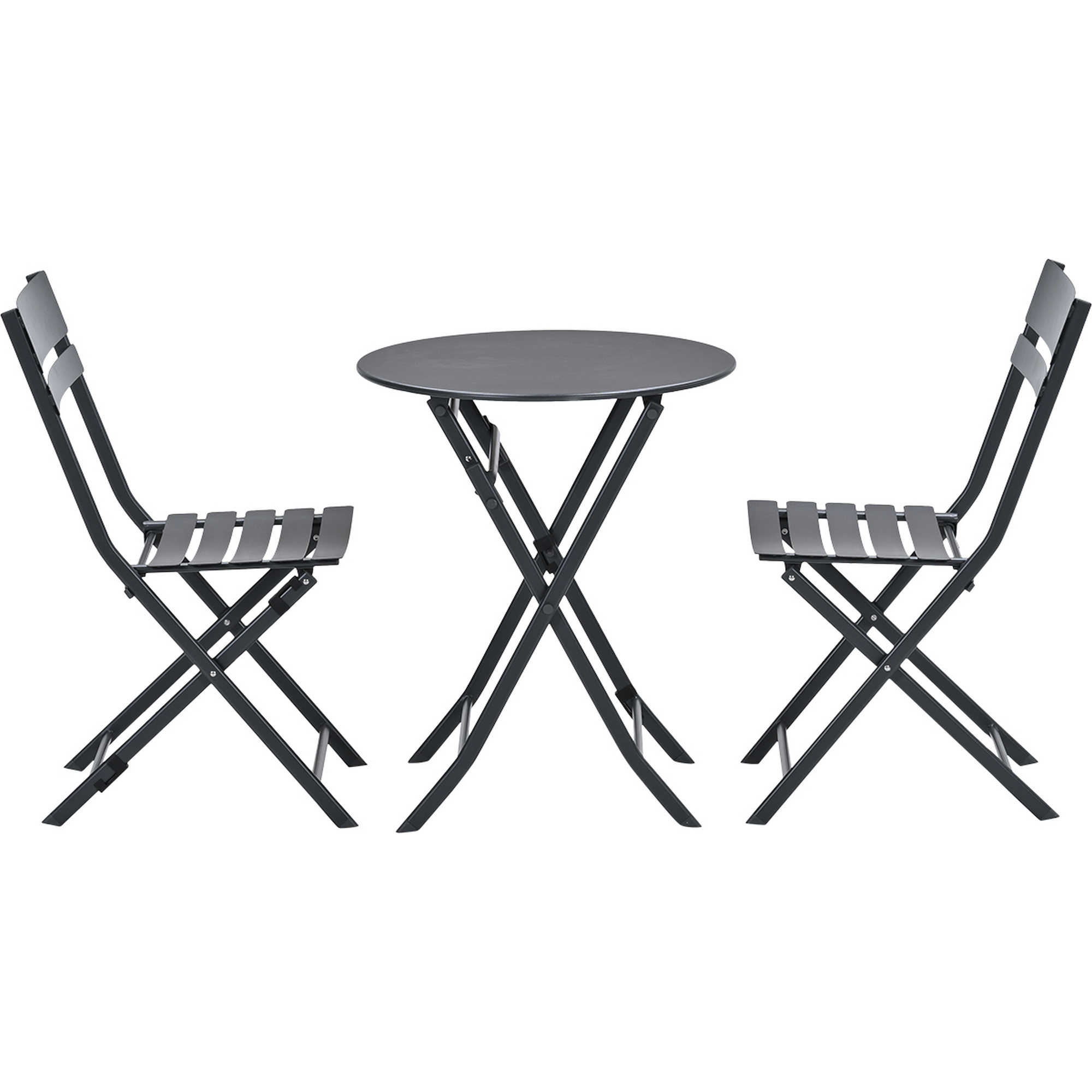 Balkonmöbelset 'Alfa' Stahl anthrazit 3-teilig