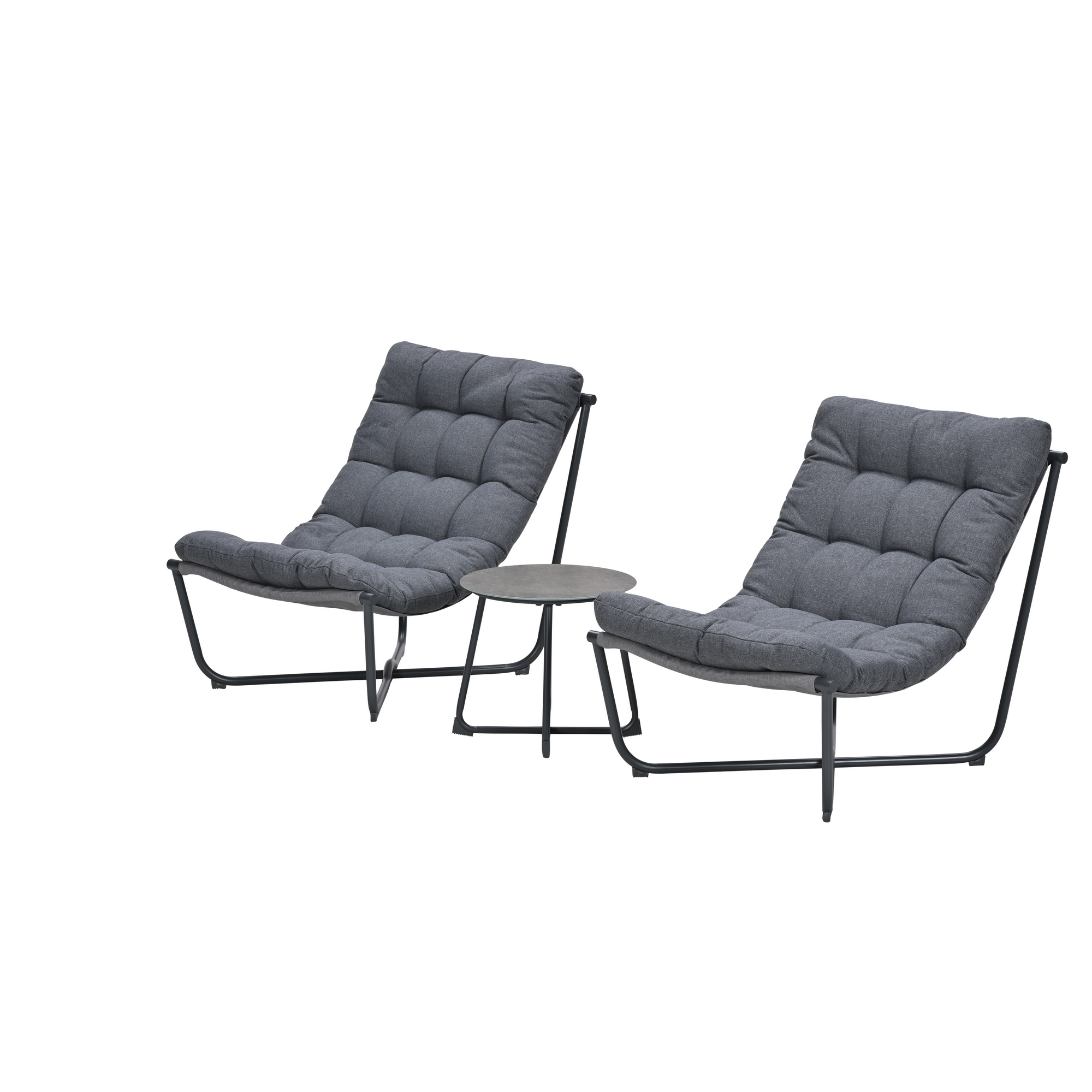 Balkonmöbelset 'Danzig' Stahl grau/anthrazit 3-teilig