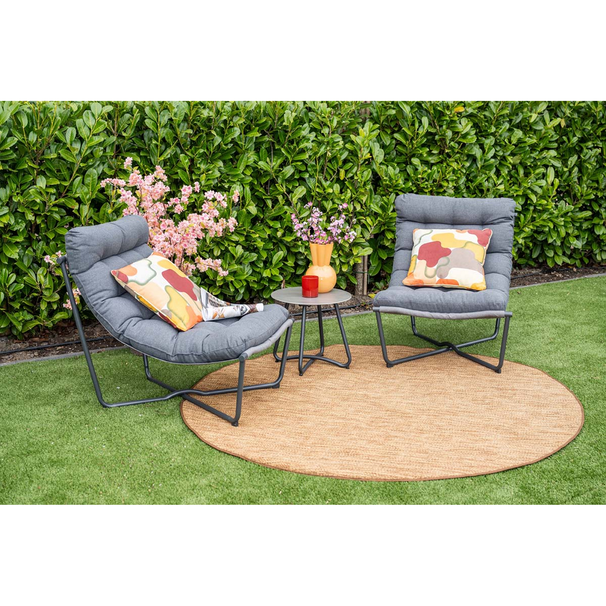 Balkonmöbelset 'Danzig' Stahl grau/anthrazit 3-teilig