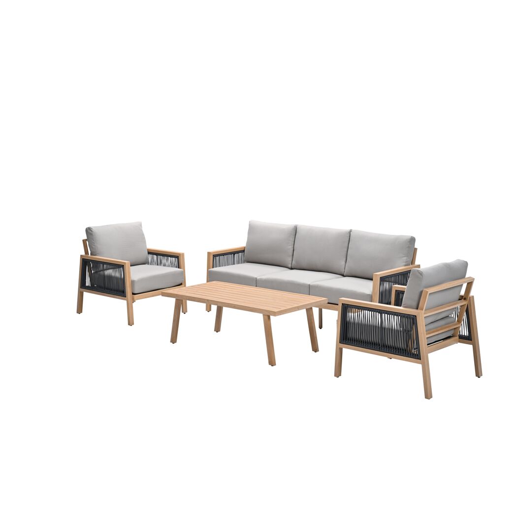 Loungemöbelset 'Decala' Aluminium sand/grau 4-teilig