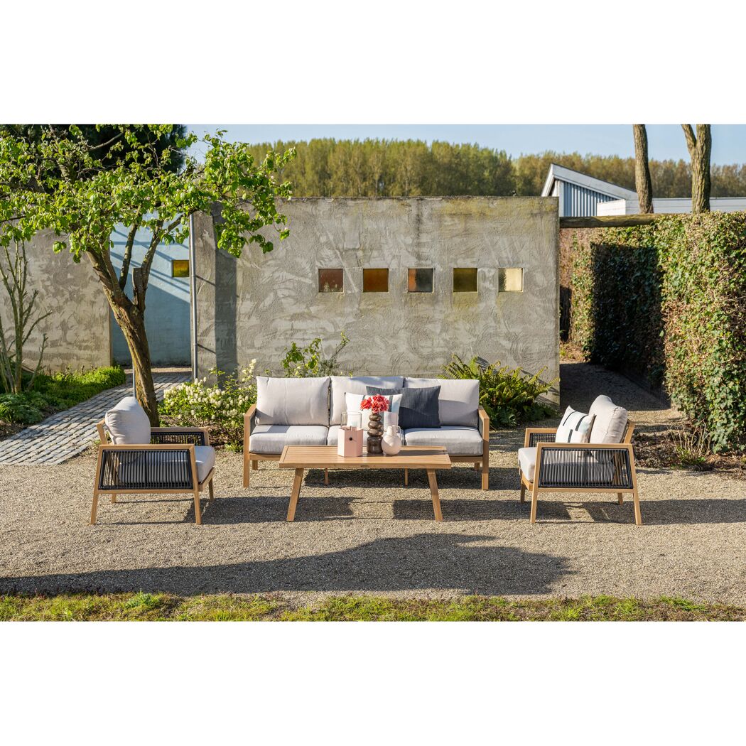 Loungemöbelset 'Decala' Aluminium sand/grau 4-teilig