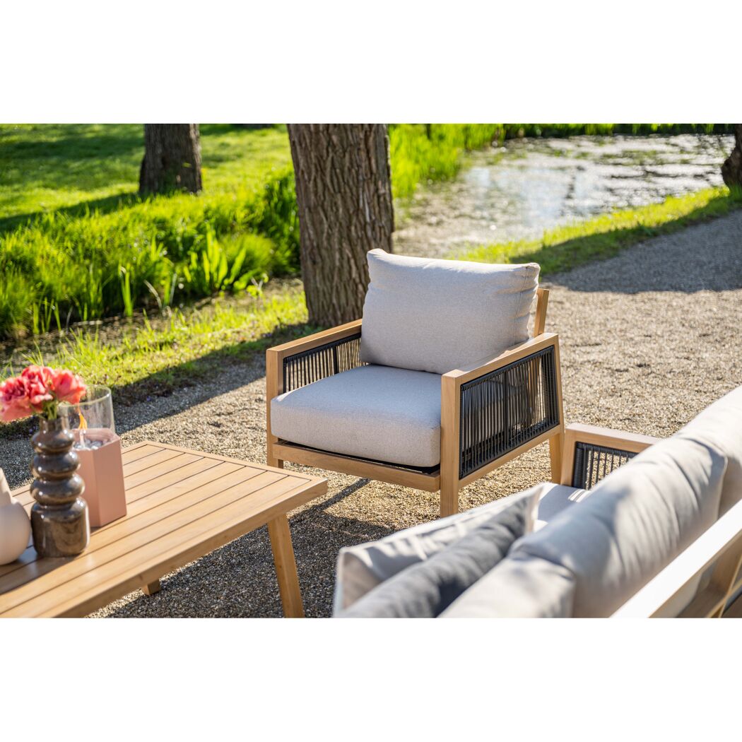 Loungemöbelset 'Decala' Aluminium sand/grau 4-teilig