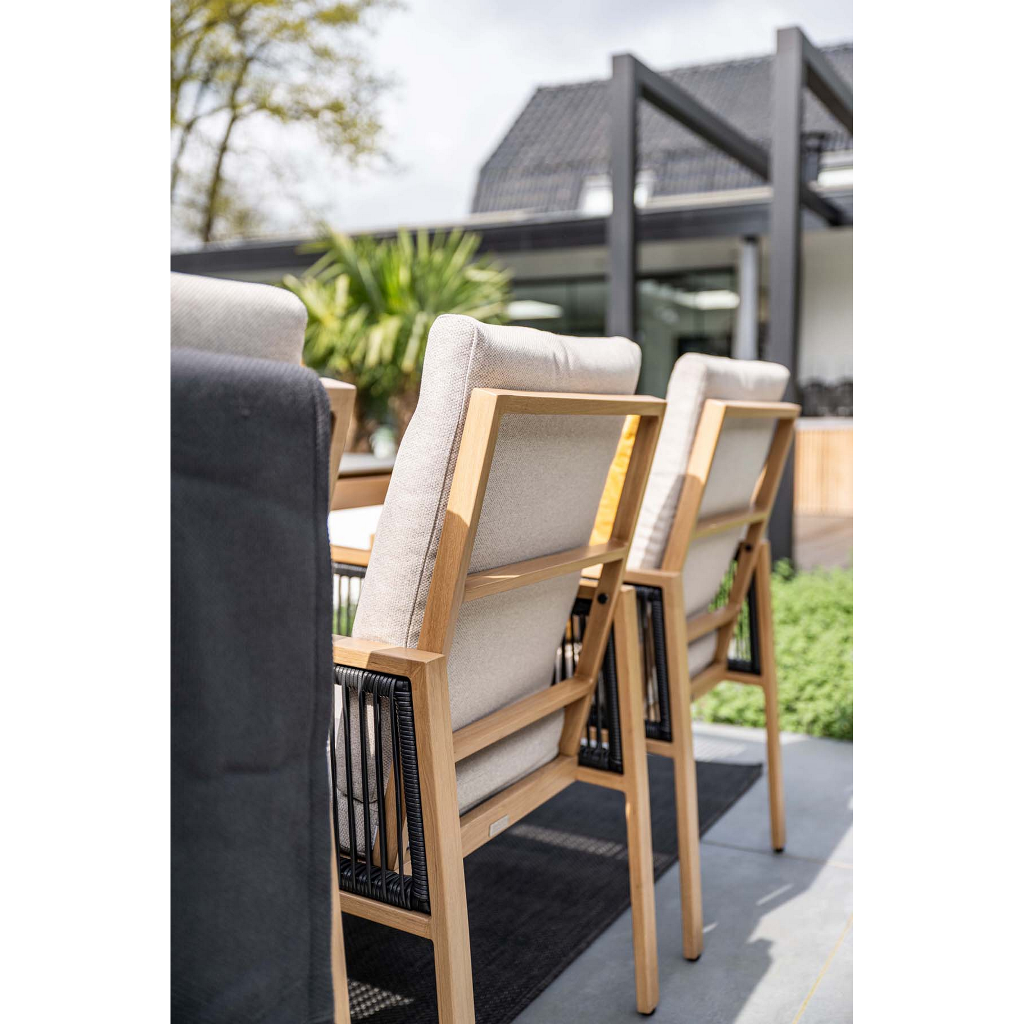 Gartenstuhl 'Decala' Aluminium teakfarben 57 x 87,5 x 45 cm