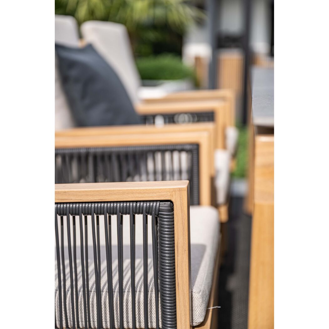 Gartenstuhl 'Decala' Aluminium teakfarben 57 x 87,5 x 45 cm