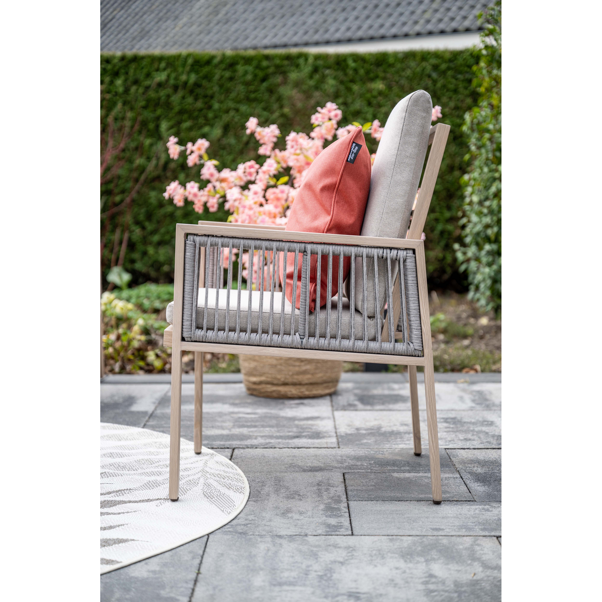 Gartenstuhl 'Decala' Aluminium eichefarben 57 x 87,5 x 45 cm