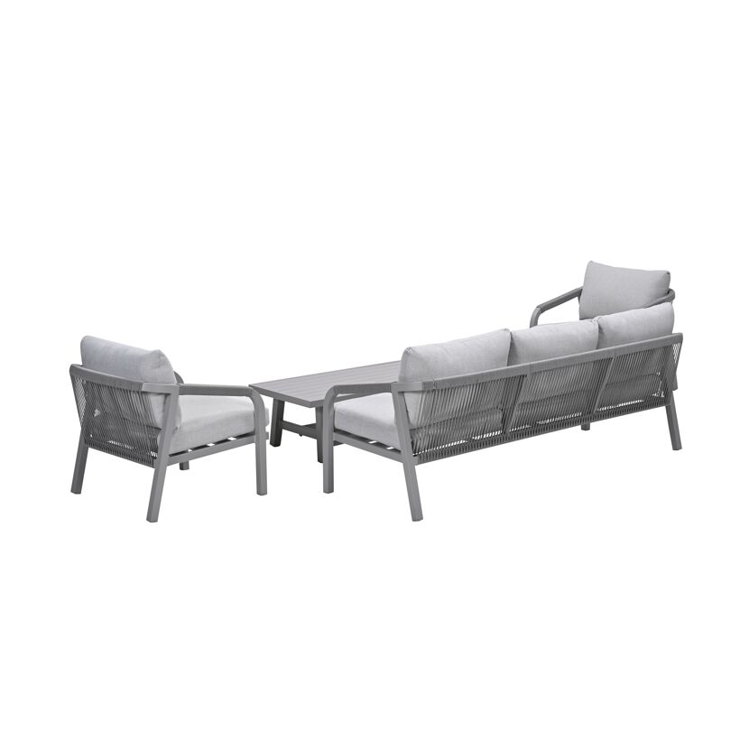 Loungemöbelset 'Monti' Aluminium hellgrau 4-teilig