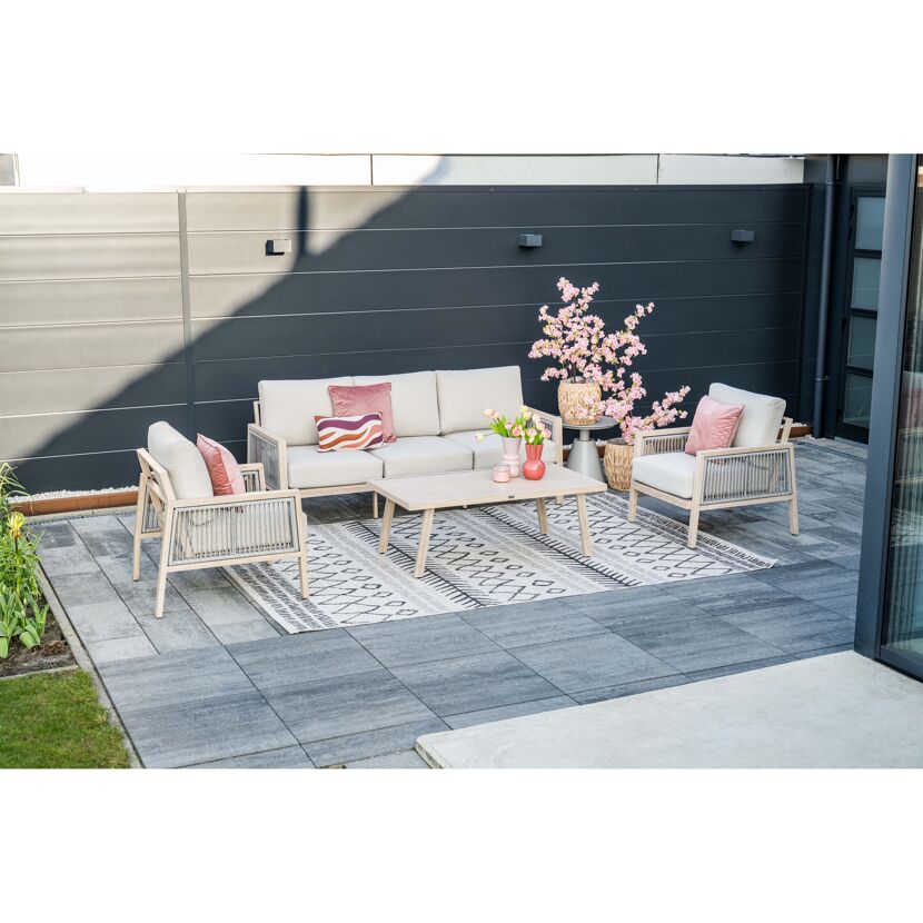 Loungemöbelset 'Decala' Aluminium grau/sand 4-teilig