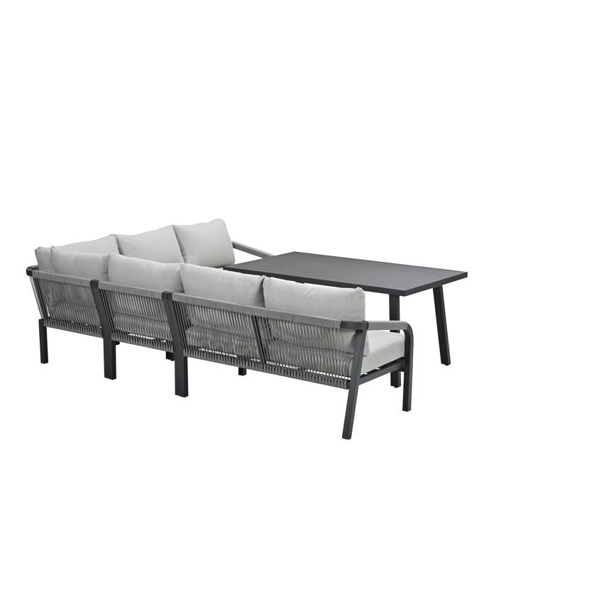 Loungemöbelset 'Monti' Aluminium hellgrau 5-teilig