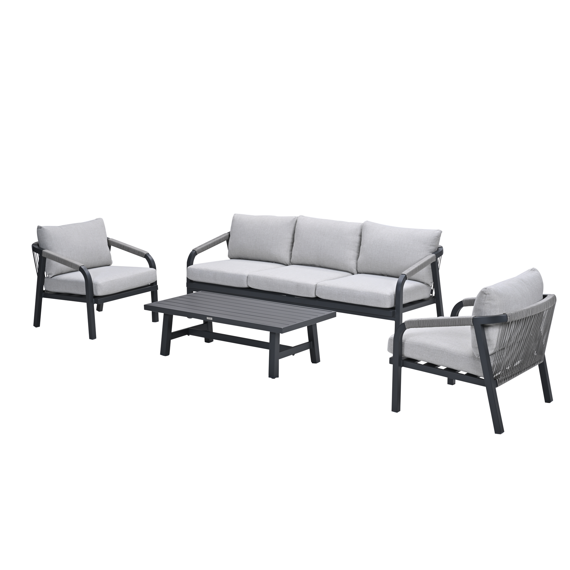 Loungemöbelset 'Monti' Aluminium hellgrau 4-teilig