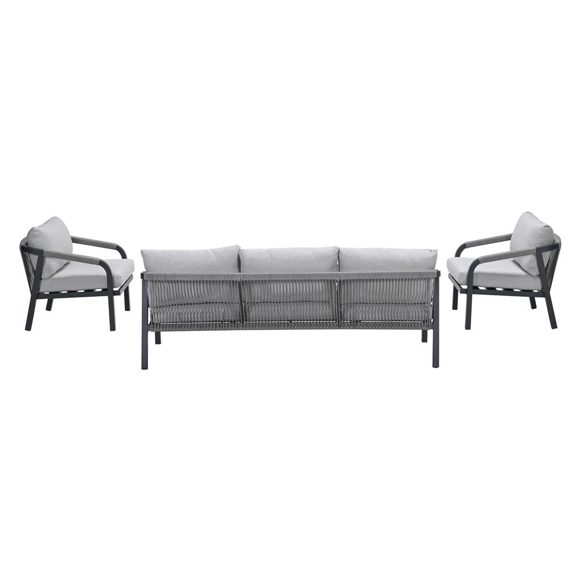 Loungemöbelset 'Monti' Aluminium hellgrau 4-teilig