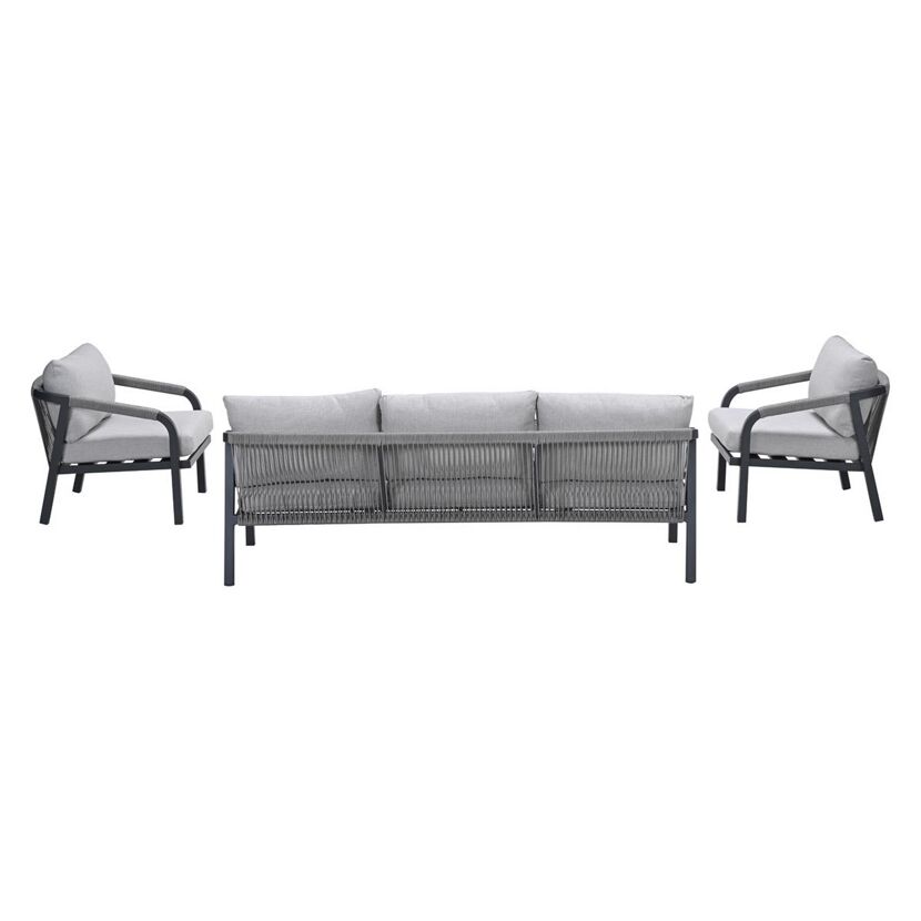 Loungemöbelset 'Monti' Aluminium hellgrau 4-teilig