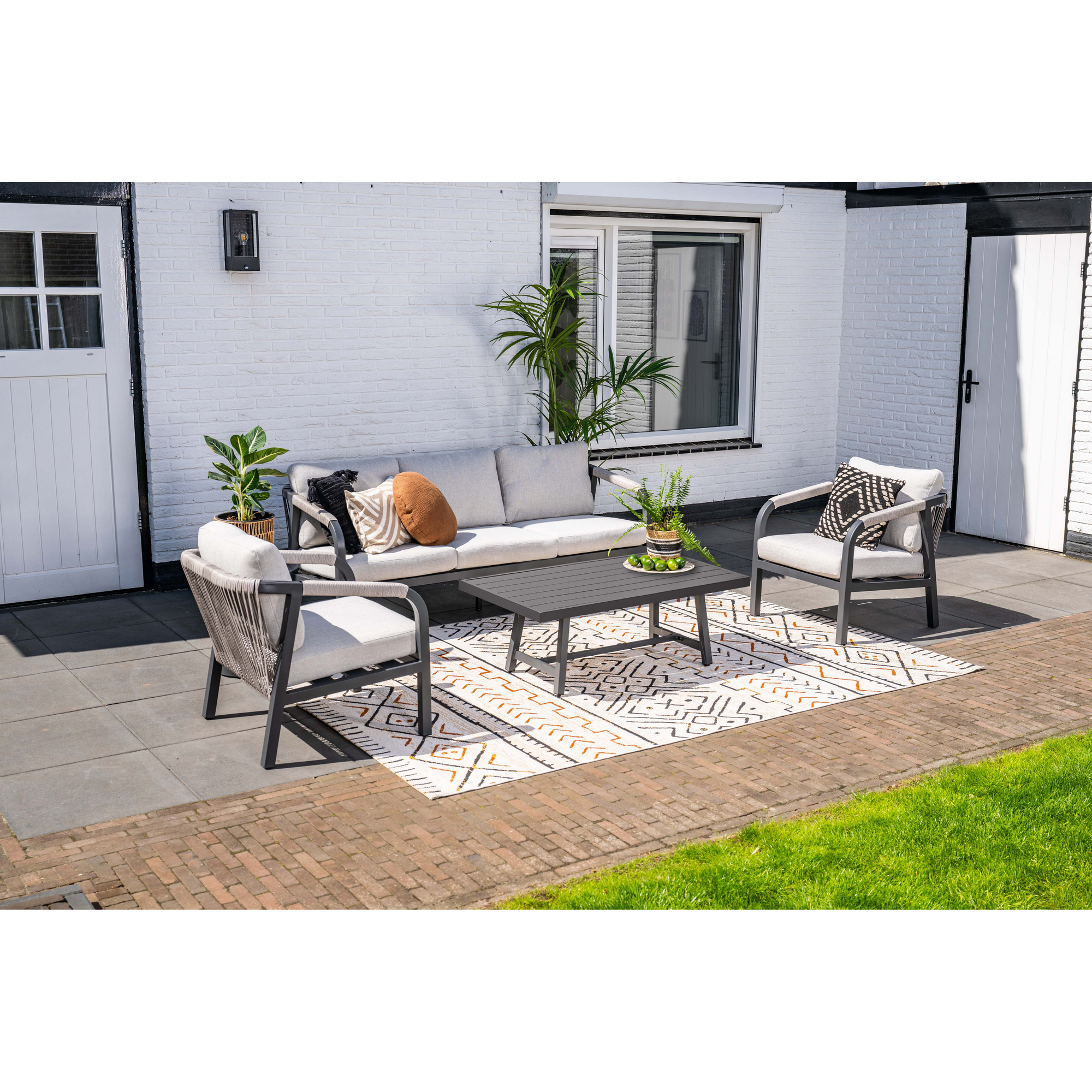 Loungemöbelset 'Monti' Aluminium hellgrau 4-teilig