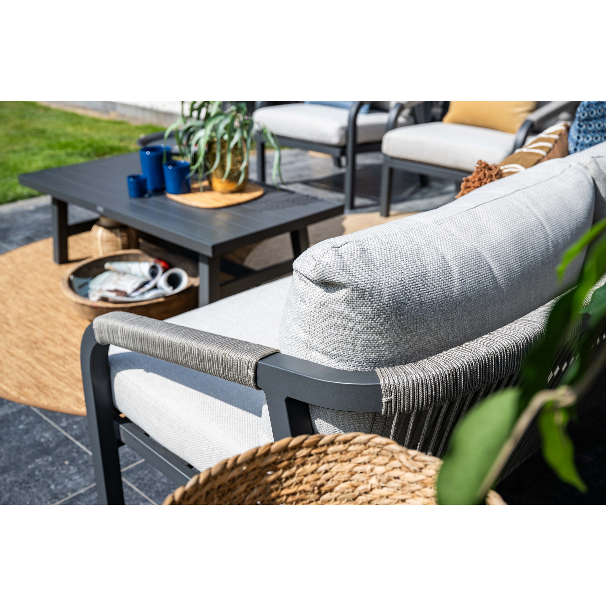 Loungemöbelset 'Monti' Aluminium hellgrau 4-teilig