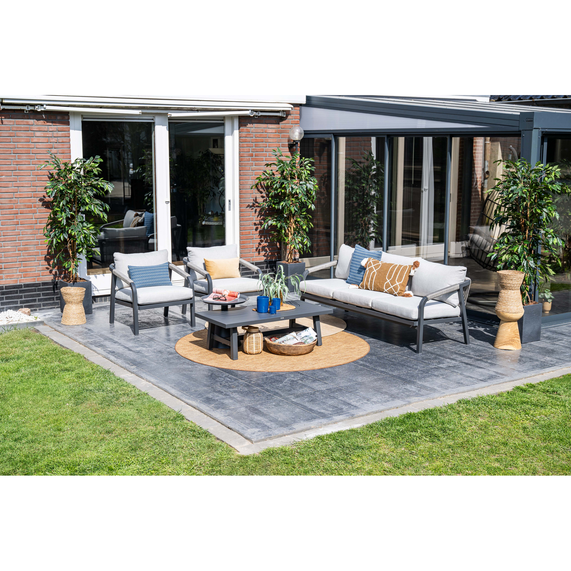 Loungemöbelset 'Monti' Aluminium hellgrau 4-teilig
