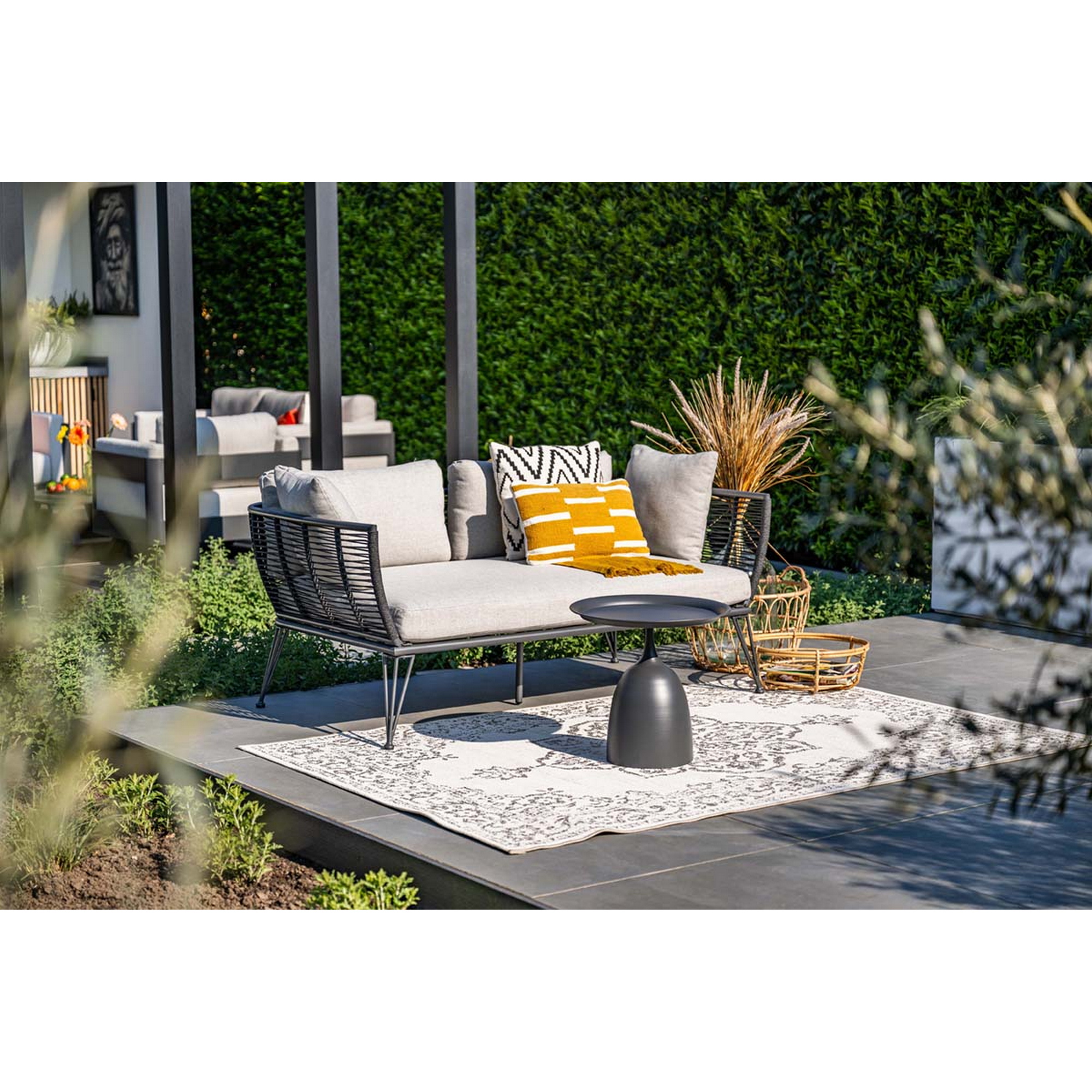 Loungebank 'Melissa' 2-Sitzer Stahl/Aluminium anthrazit/grau 175 x 73 x 97 cm