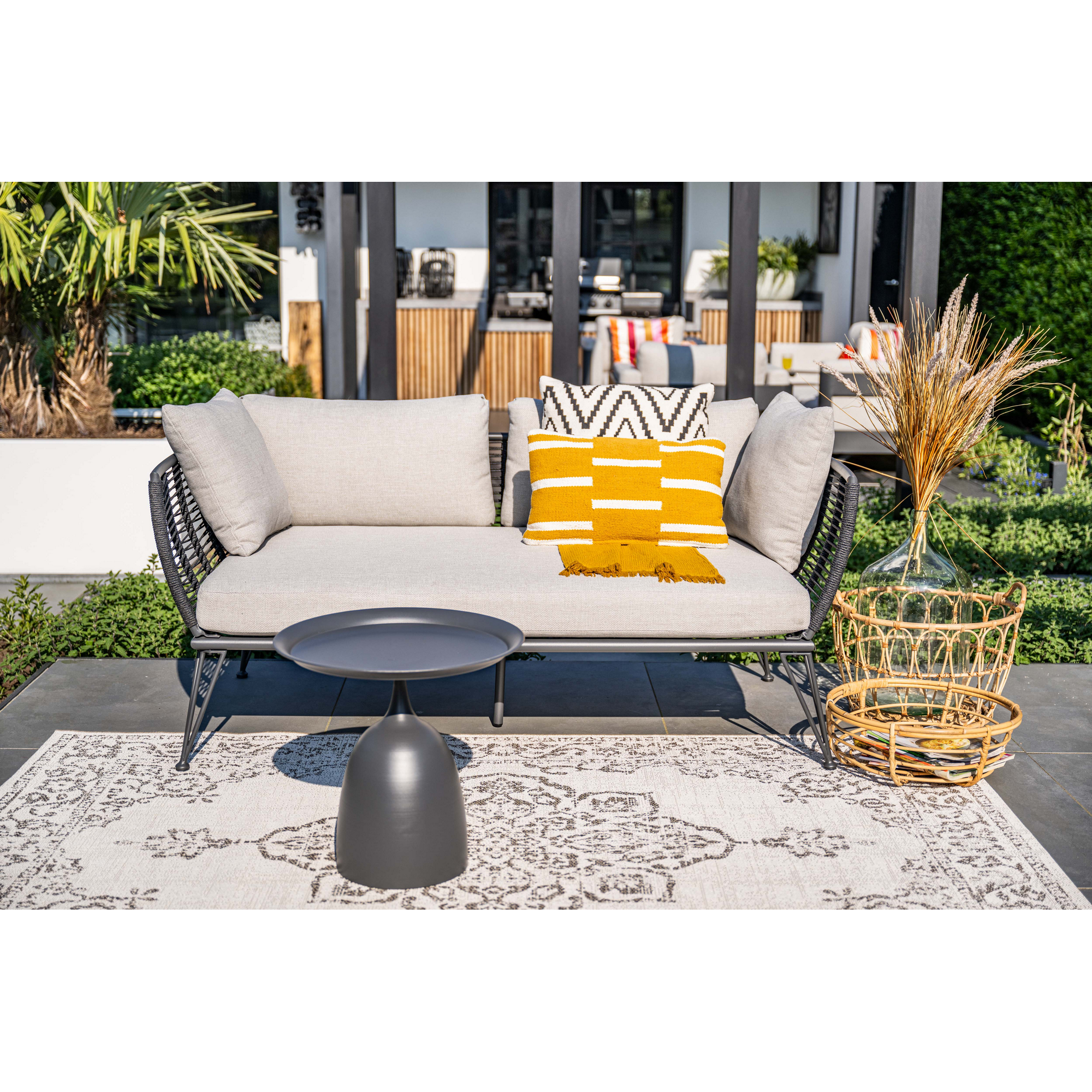 Loungebank 'Melissa' 2-Sitzer Stahl/Aluminium anthrazit/grau 175 x 73 x 97 cm