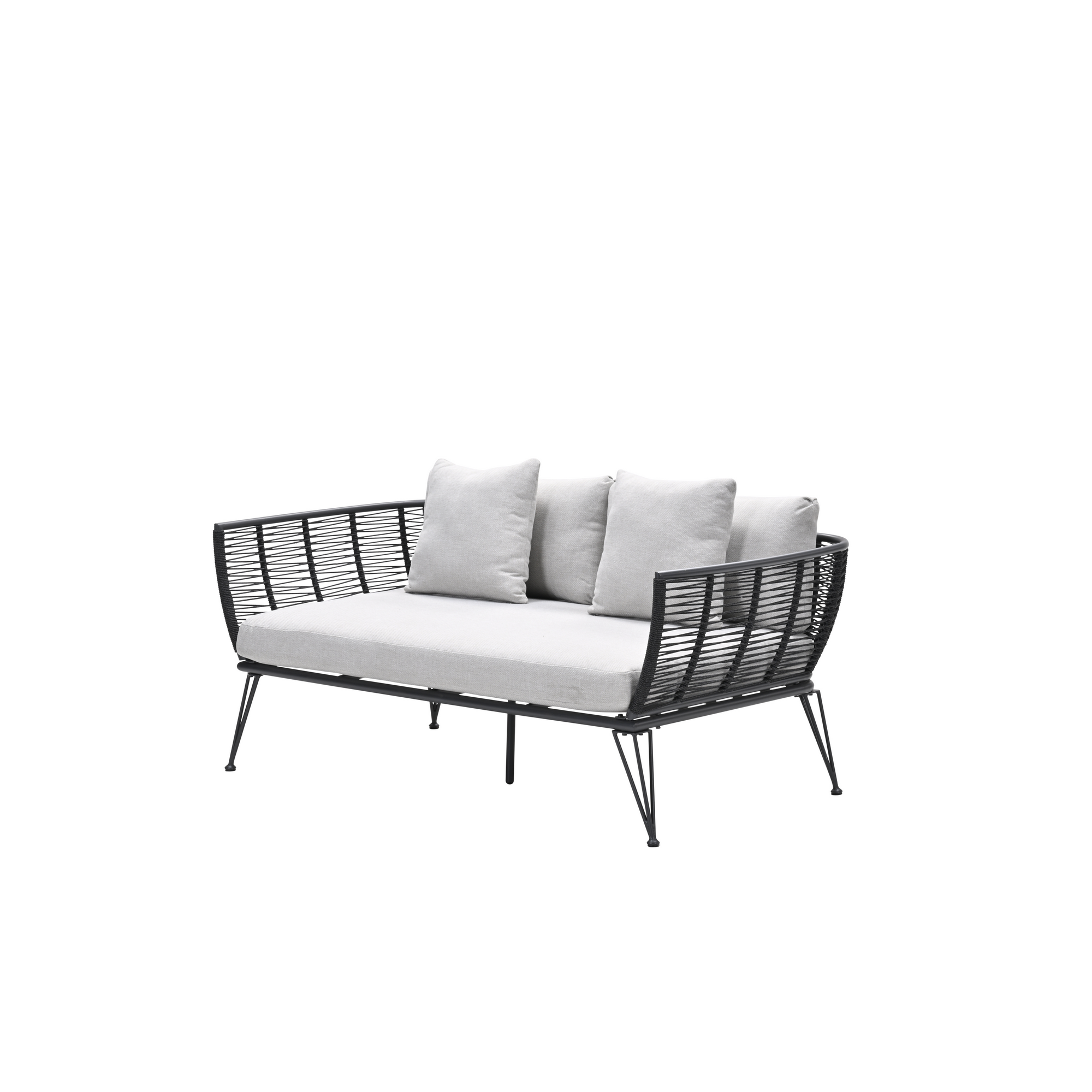Loungebank 'Melissa' 2-Sitzer Stahl/Aluminium anthrazit/grau 175 x 73 x 97 cm