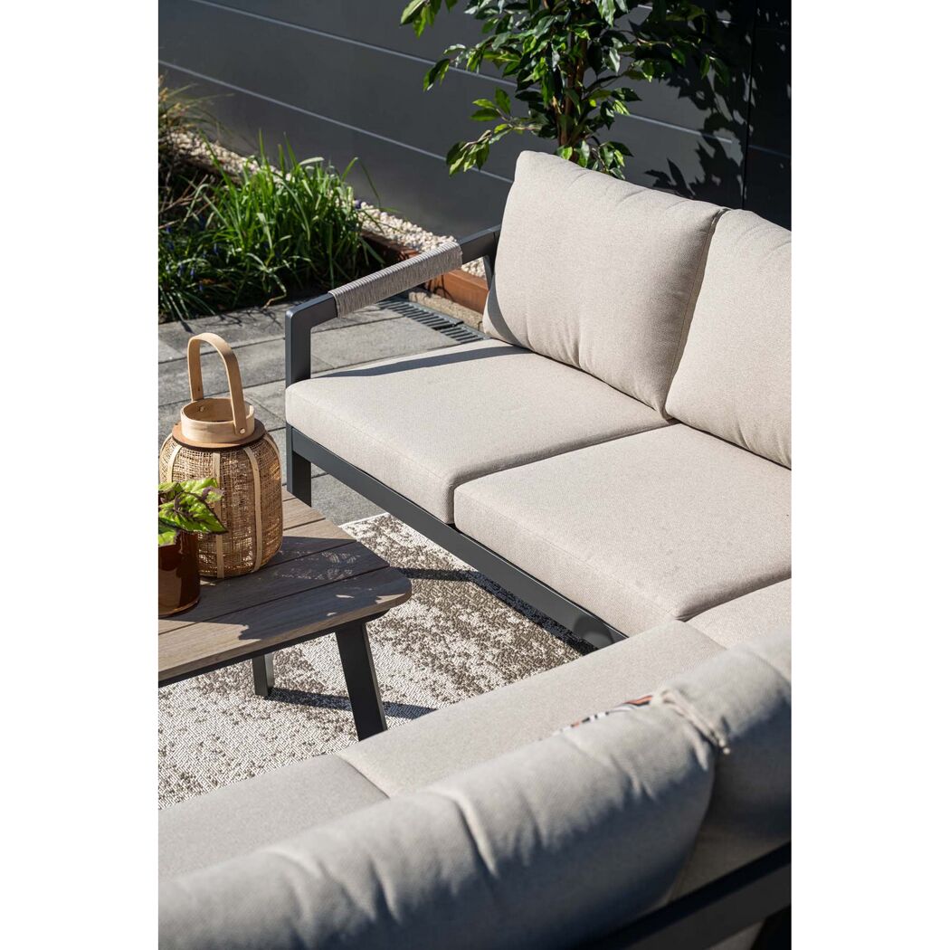 Loungemöbelset 'Terni' Aluminium sand/grau 4-teilig