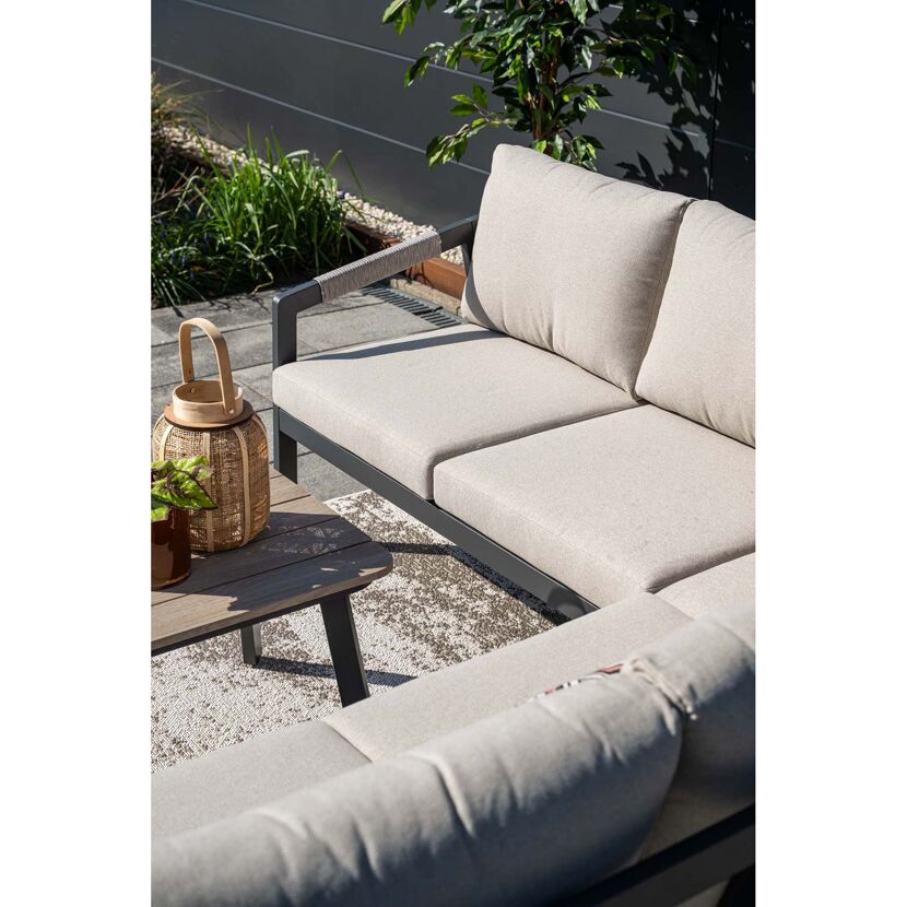Loungemöbelset 'Terni' Aluminium sand/grau 4-teilig