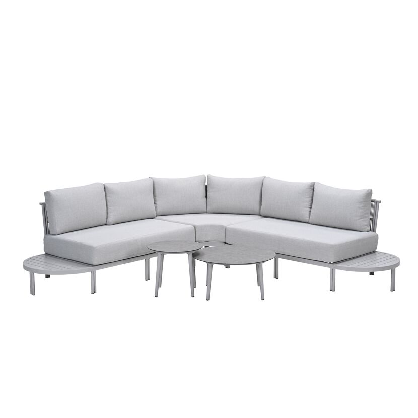 Loungemöbelset 'Frigole' Aluminium hellgrau 5-teilig