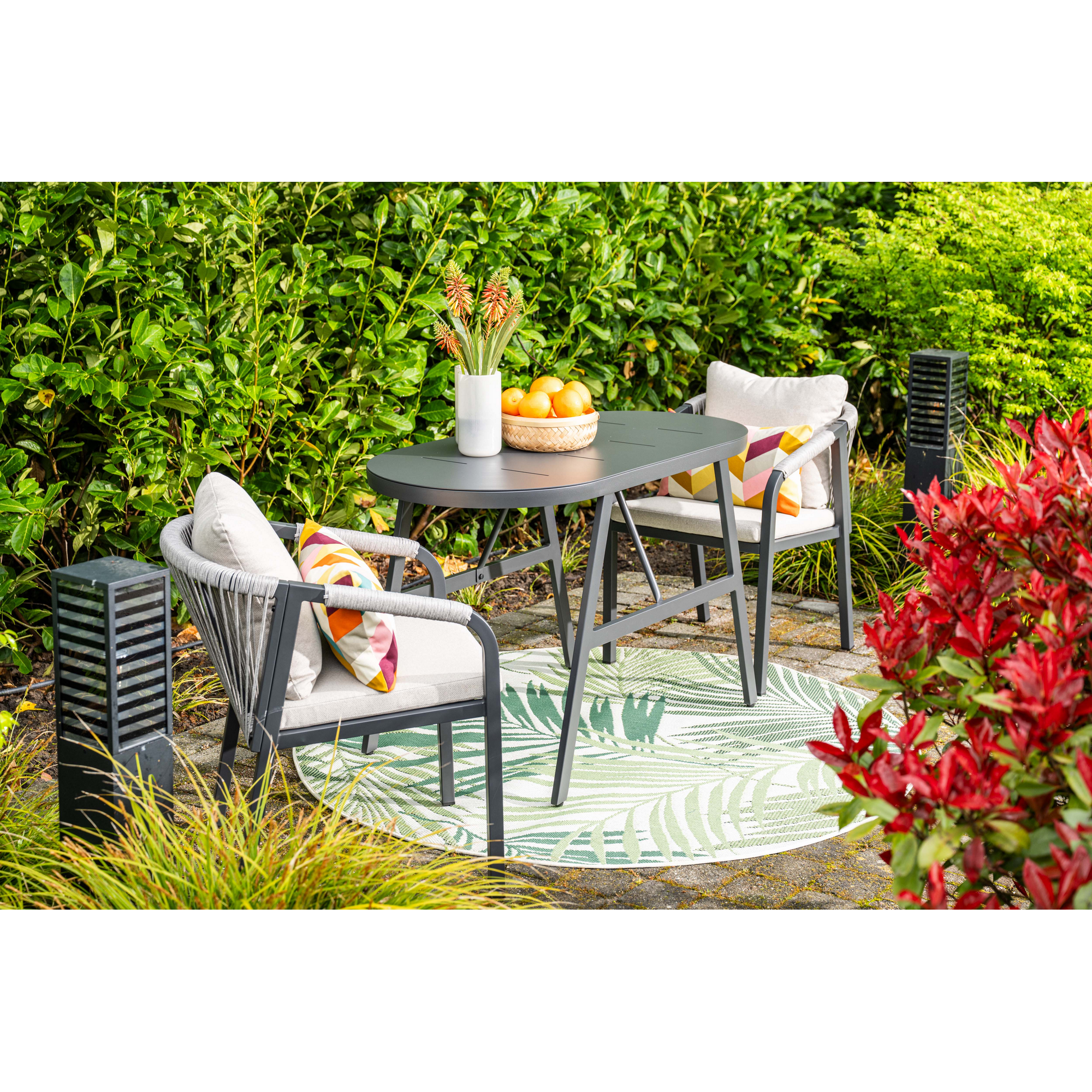 Balkonmöbelset 'Terni' Aluminium sand/grau 3-teilig