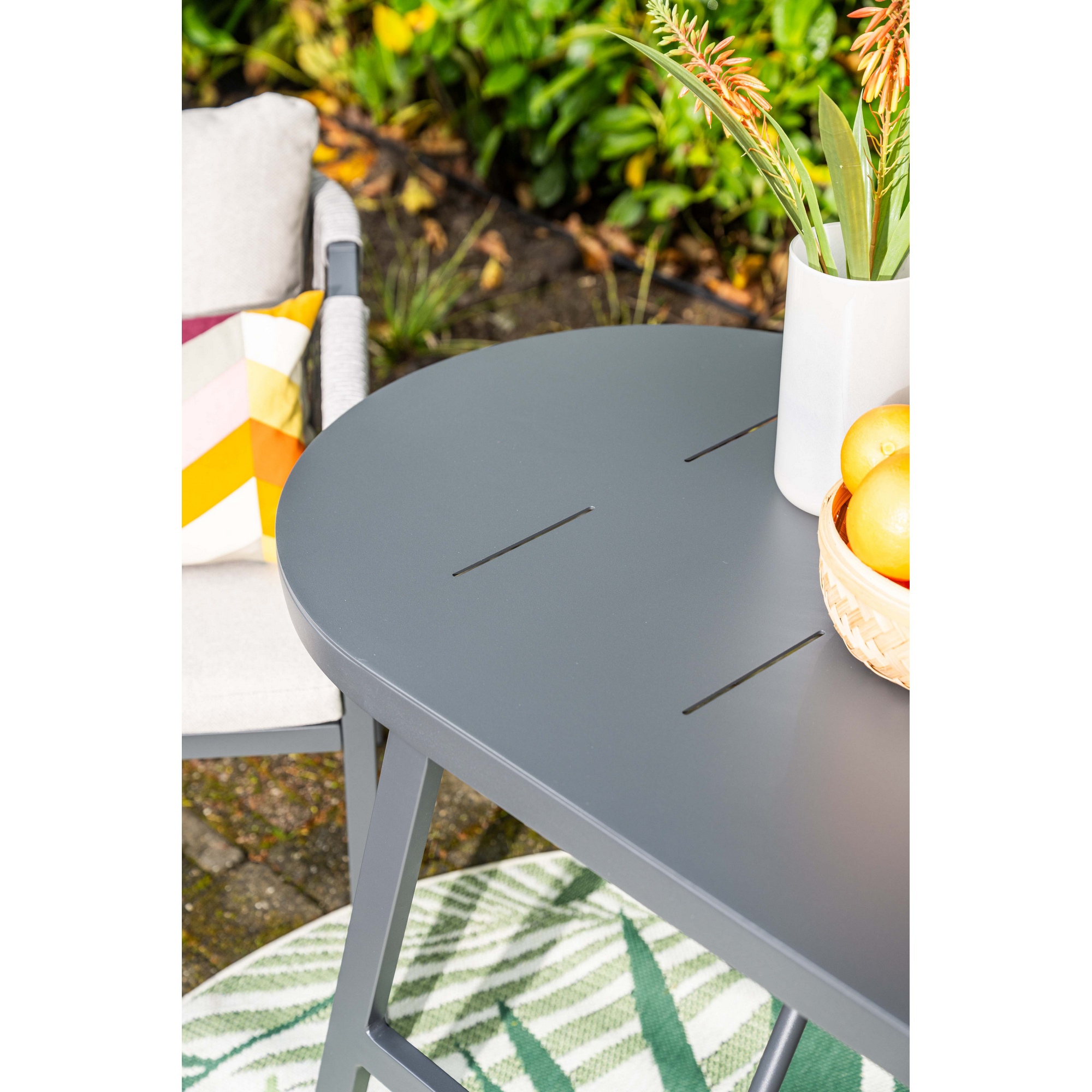 Balkonmöbelset 'Terni' Aluminium sand/grau 3-teilig